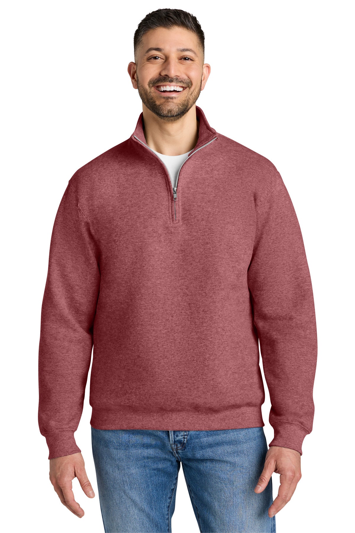 Gildan Heavy Blend 1/4-Zip Sweatshirt 18810 in Heather Scarlet Red