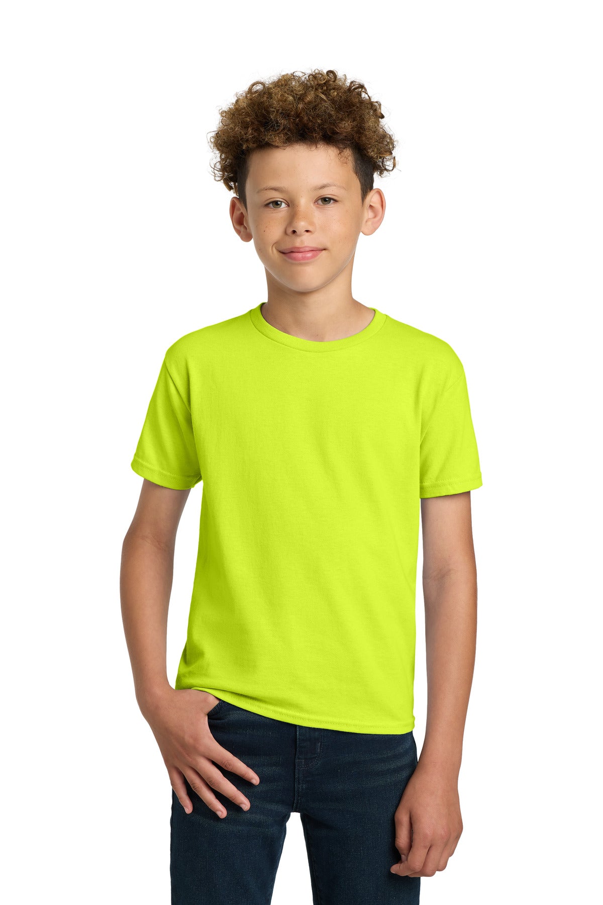 Gildan - Youth Ultra Cotton100% US Cotton T-Shirt. 2000B in Safety Green