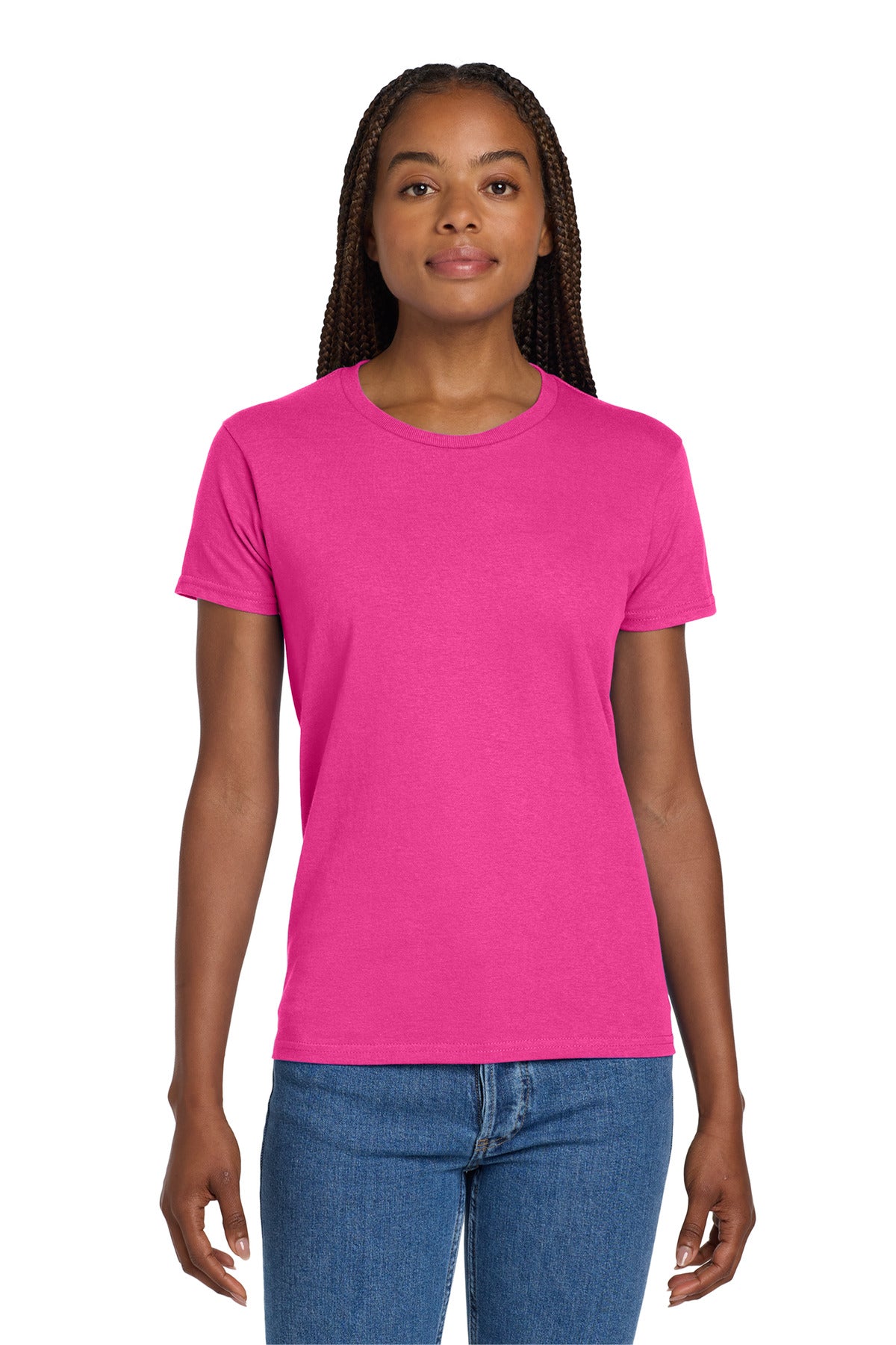 Gildan Women's Ultra Cotton 100% US Cotton T-Shirt. 2000L in Heliconia