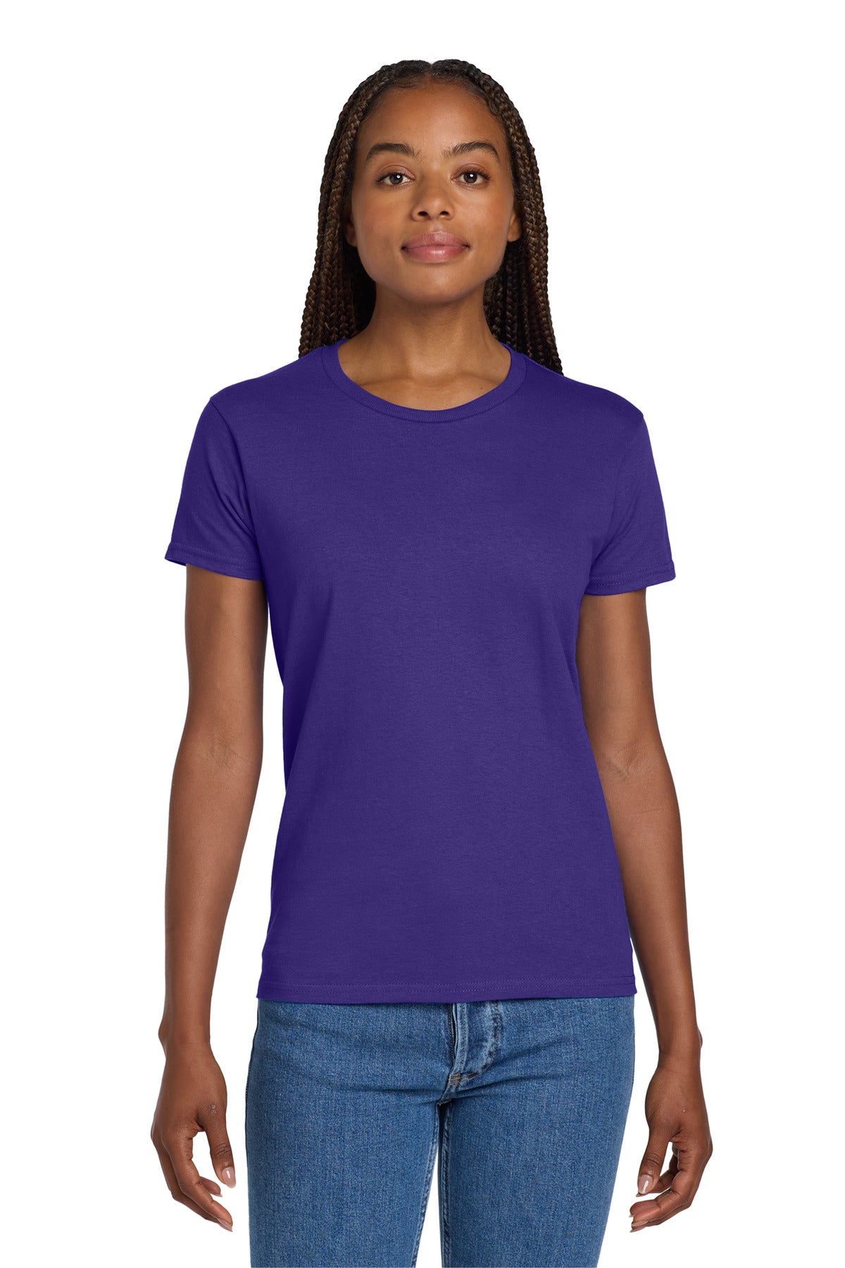 Gildan Women's Ultra Cotton 100% US Cotton T-Shirt. 2000L in Purple