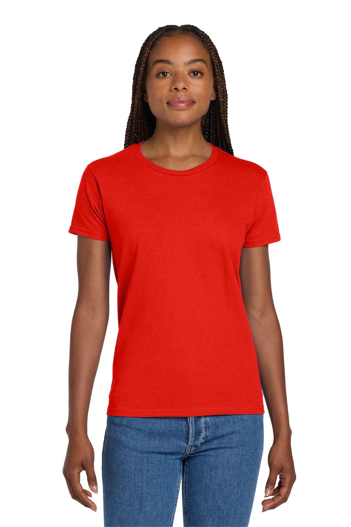 Gildan Women's Ultra Cotton 100% US Cotton T-Shirt. 2000L in Red