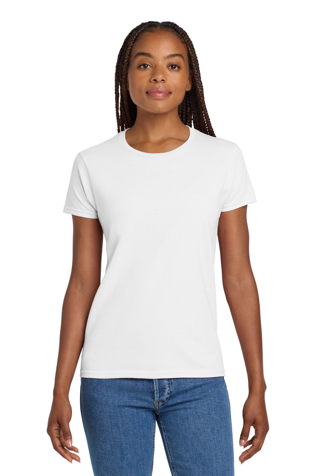 Gildan Women's Ultra Cotton 100% US Cotton T-Shirt. 2000L in White