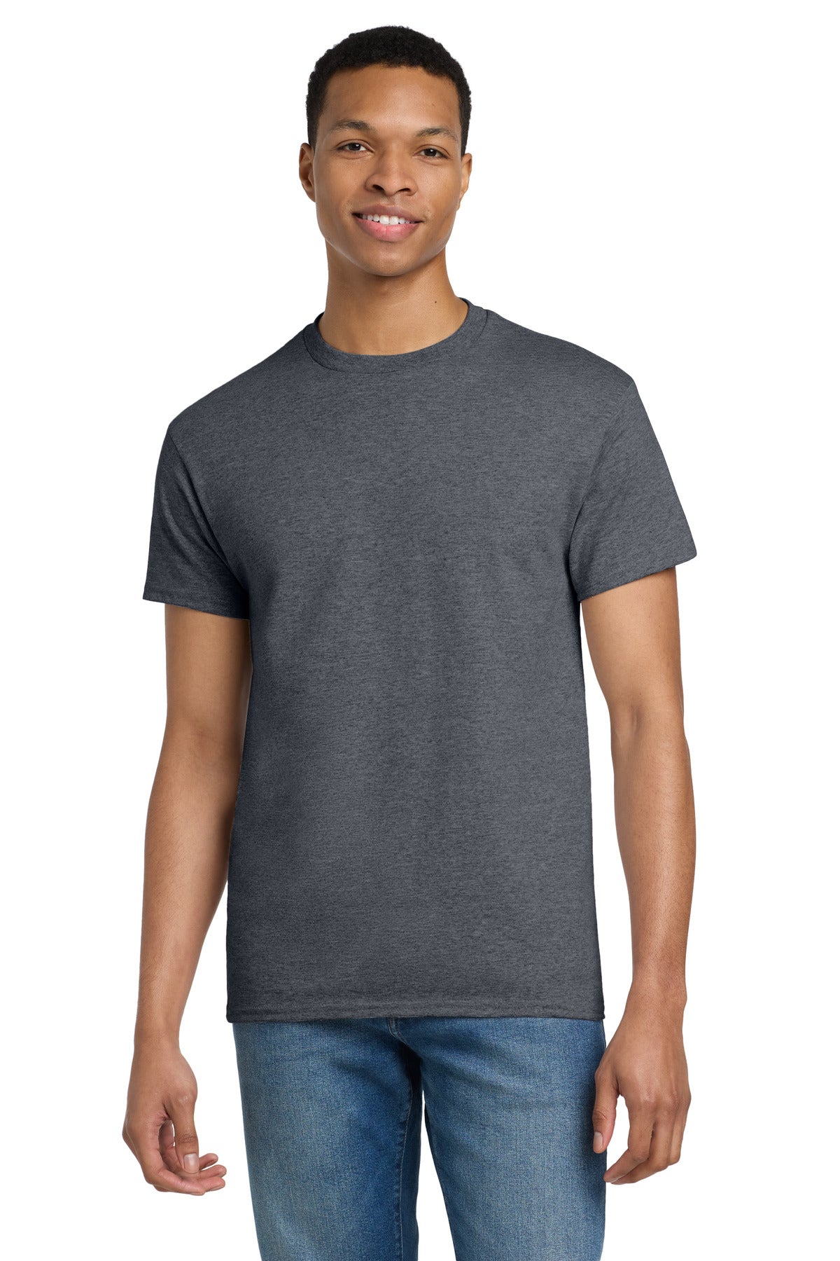 Gildan - Ultra Cotton 100% US Cotton T-Shirt.  2000 in Dark Heather
