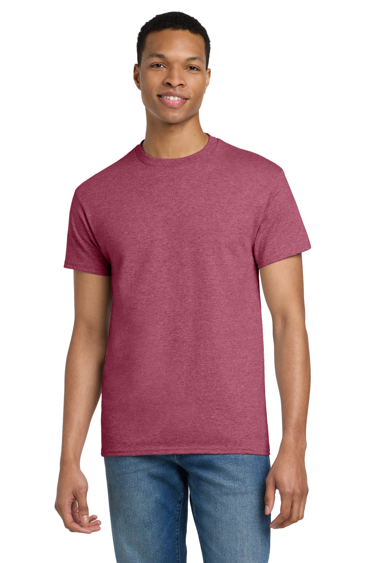Gildan - Ultra Cotton 100% US Cotton T-Shirt.  2000 in Heathered Cardinal