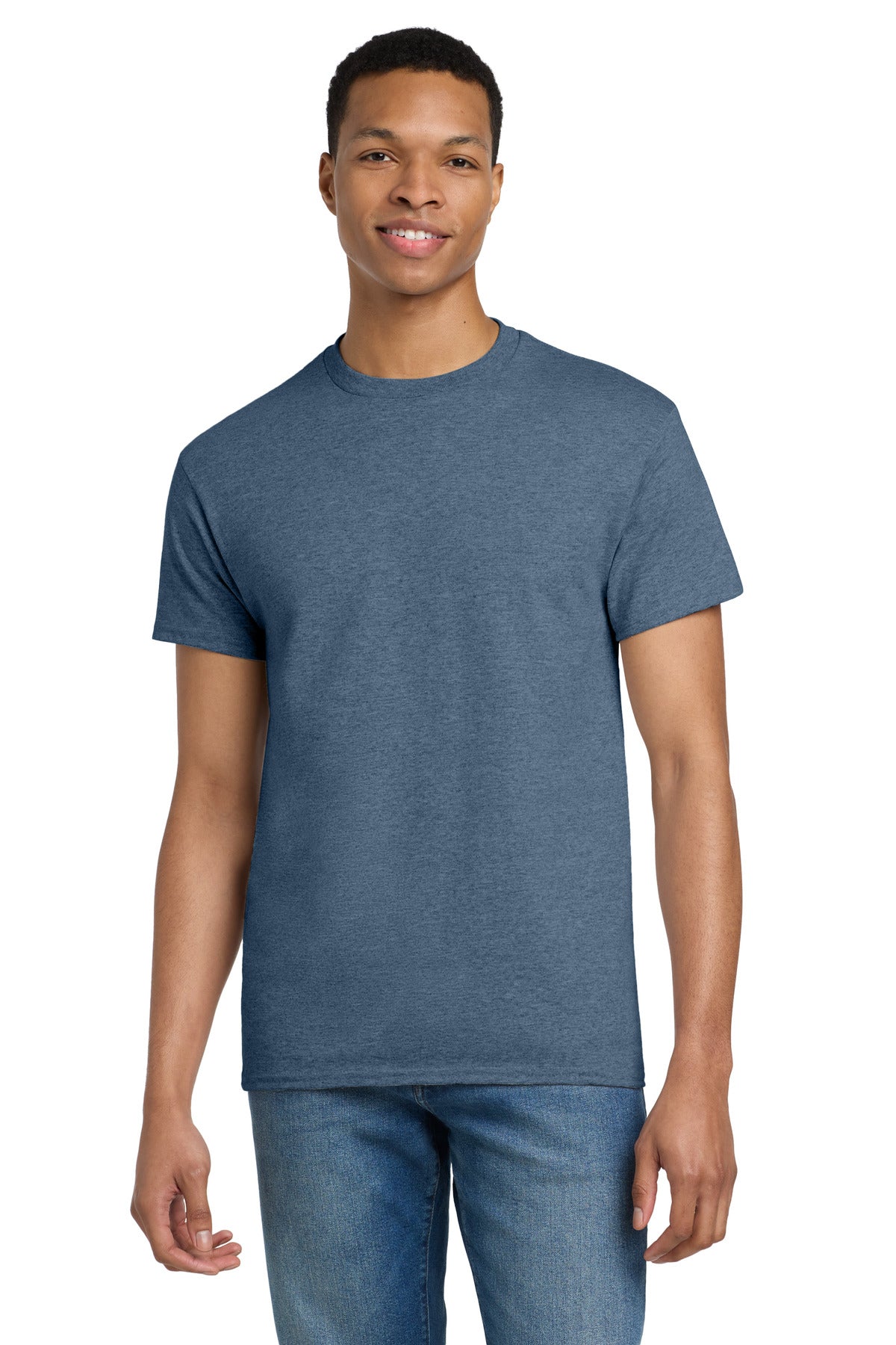 Gildan - Ultra Cotton 100% US Cotton T-Shirt.  2000 in Heathered Indigo