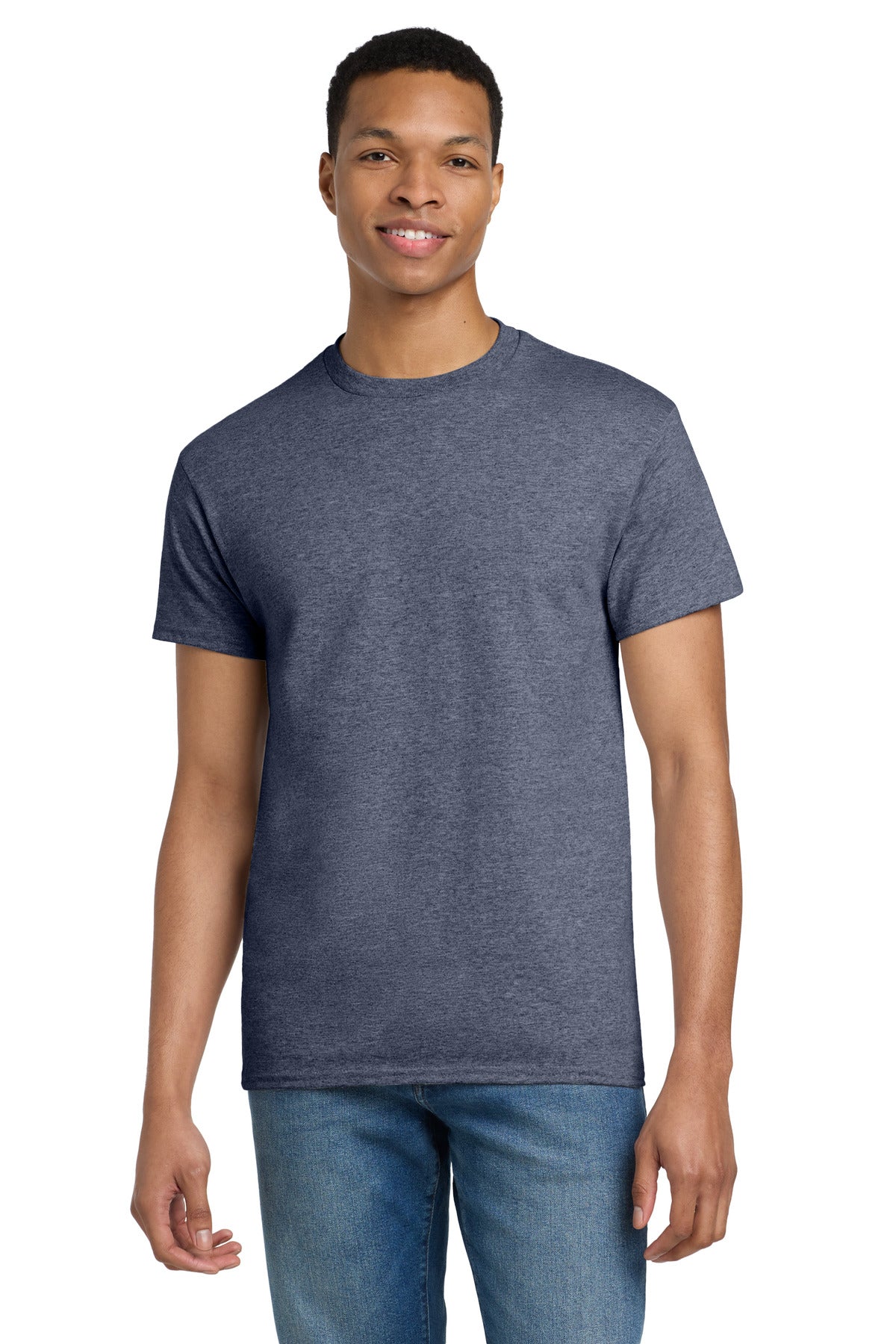 Gildan - Ultra Cotton 100% US Cotton T-Shirt.  2000 in Heathered Navy