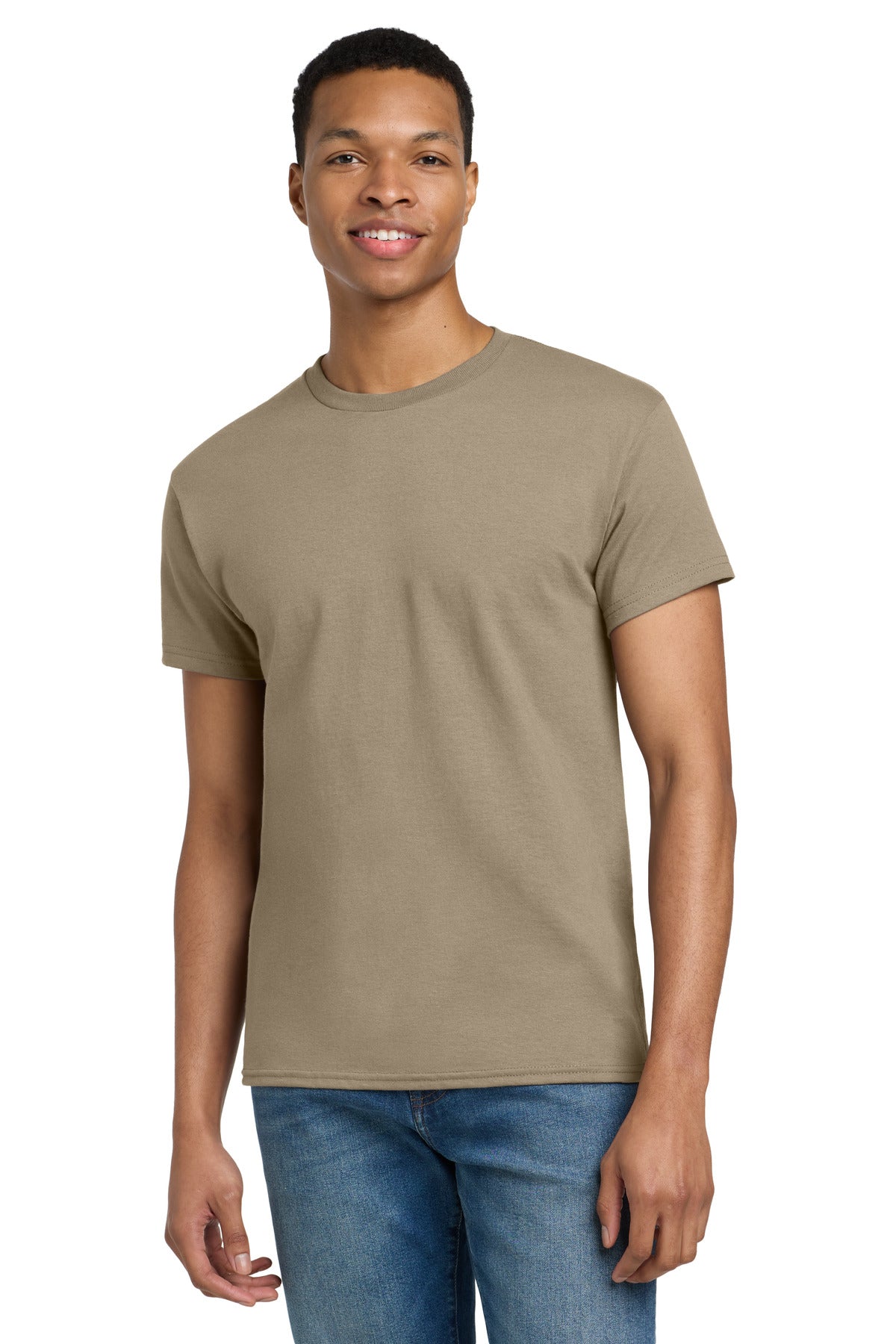 Gildan - Ultra Cotton 100% US Cotton T-Shirt.  2000 in Tan