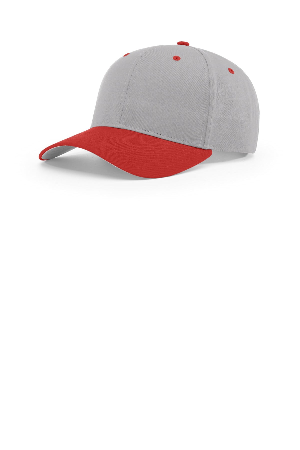 Richardson Pro Twill Snapback 212 in Grey/ Grey/ Red