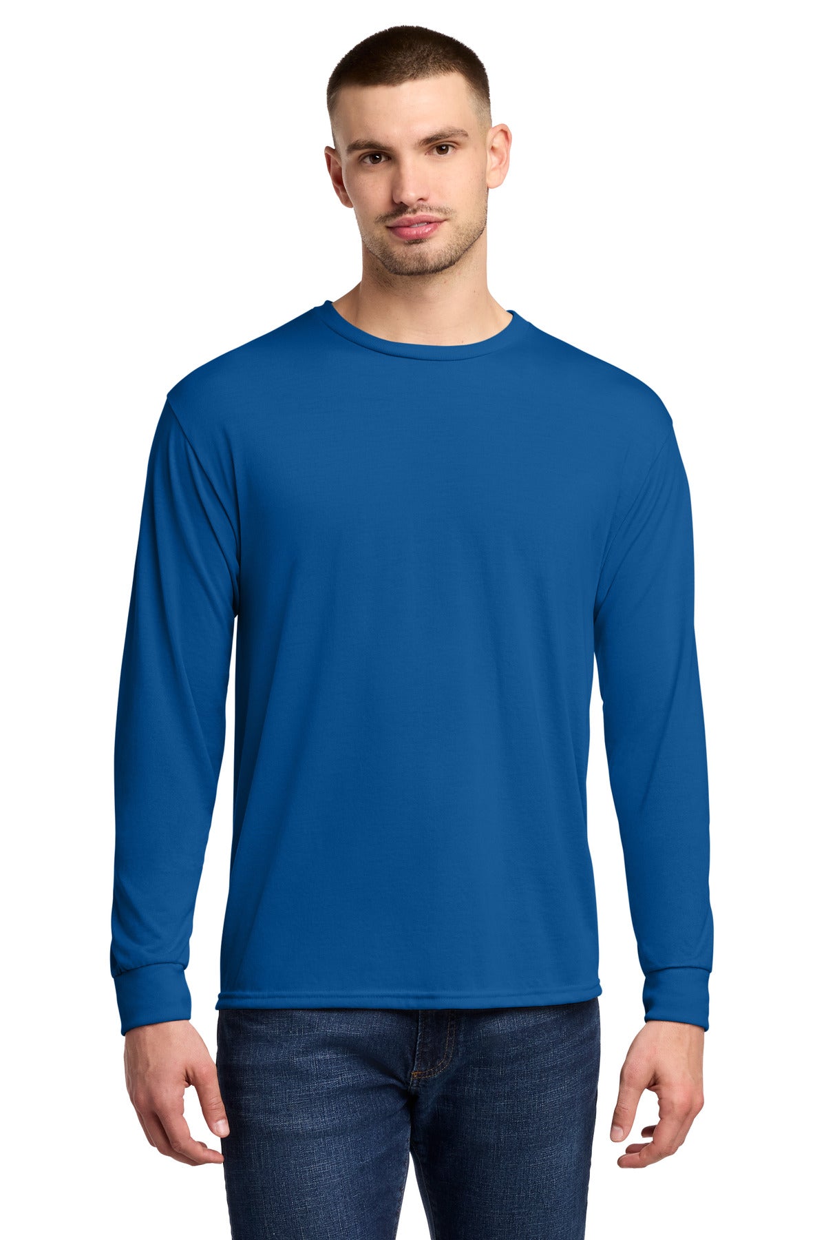 Jerzees Dri-Power 100% Polyester Long Sleeve T-Shirt 21LS in Royal