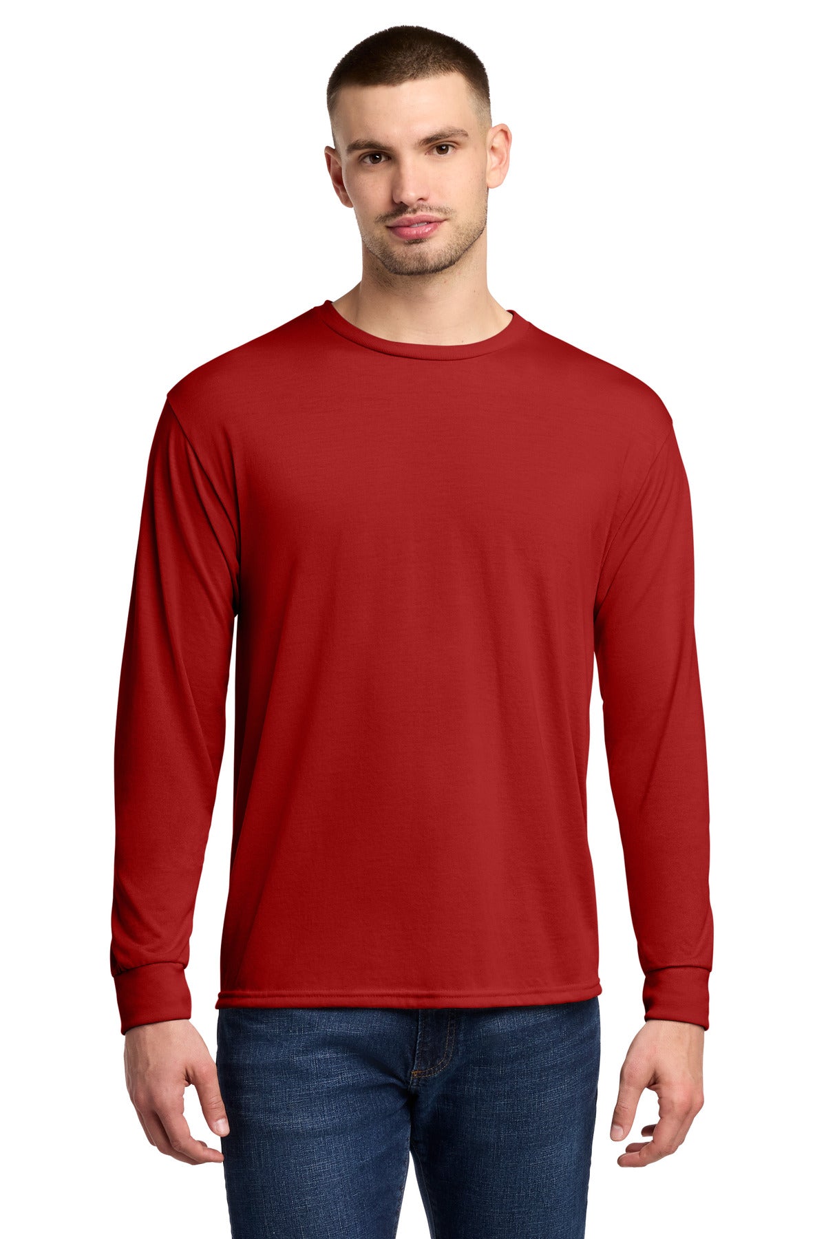 Jerzees Dri-Power 100% Polyester Long Sleeve T-Shirt 21LS in True Red