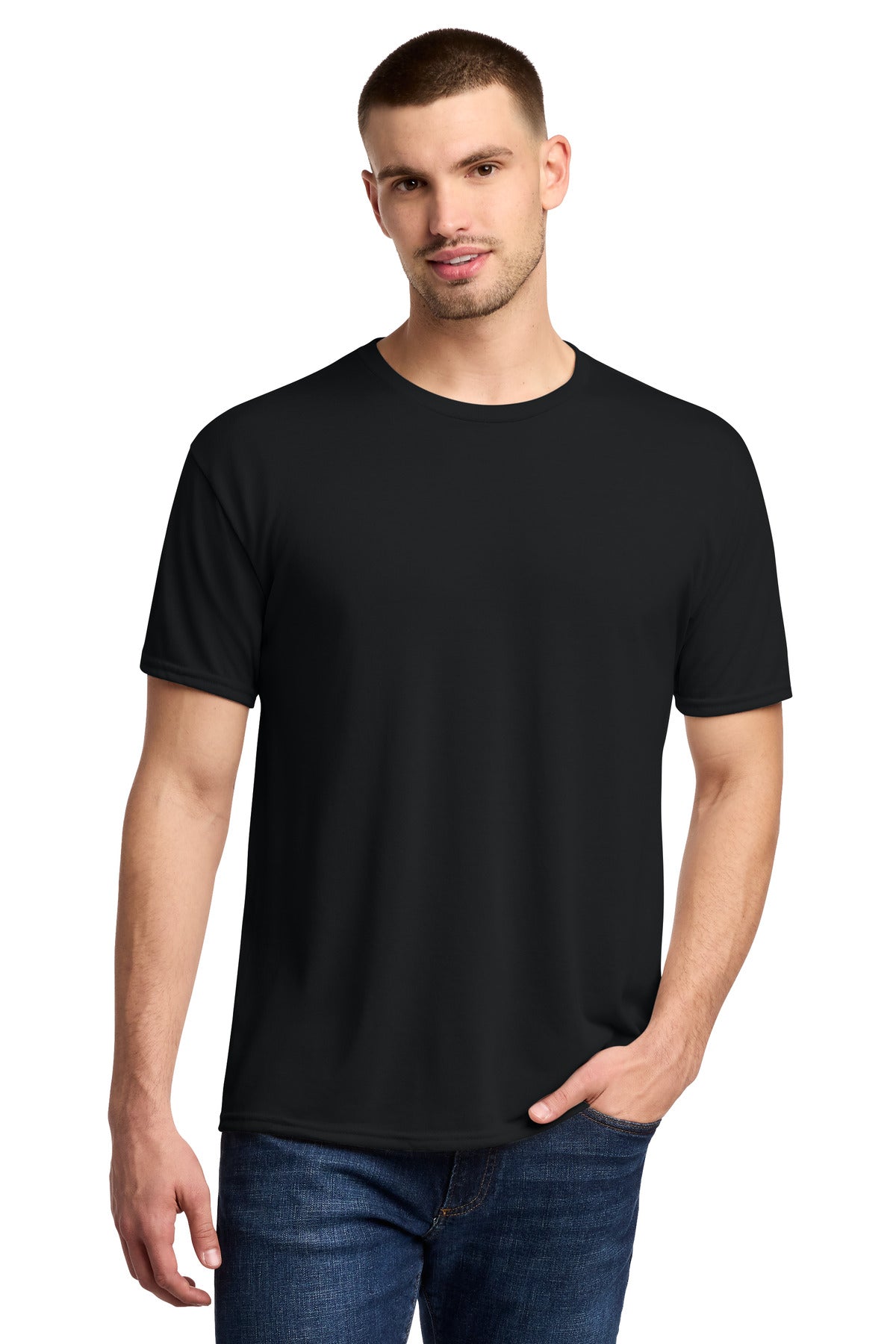 Jerzees Dri-Power 100% Polyester T-Shirt. 21M in Black