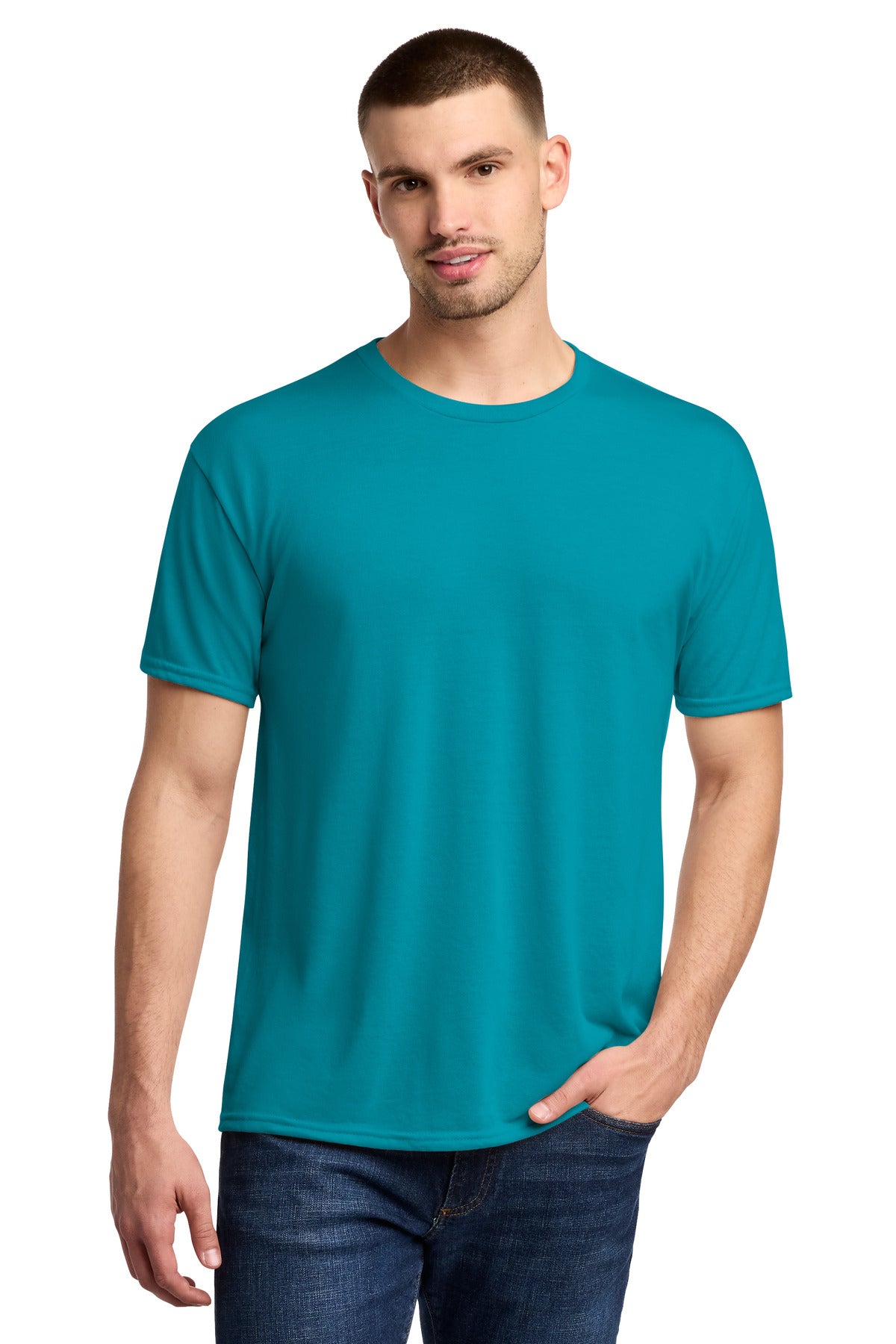 Jerzees Dri-Power 100% Polyester T-Shirt. 21M in California Blue