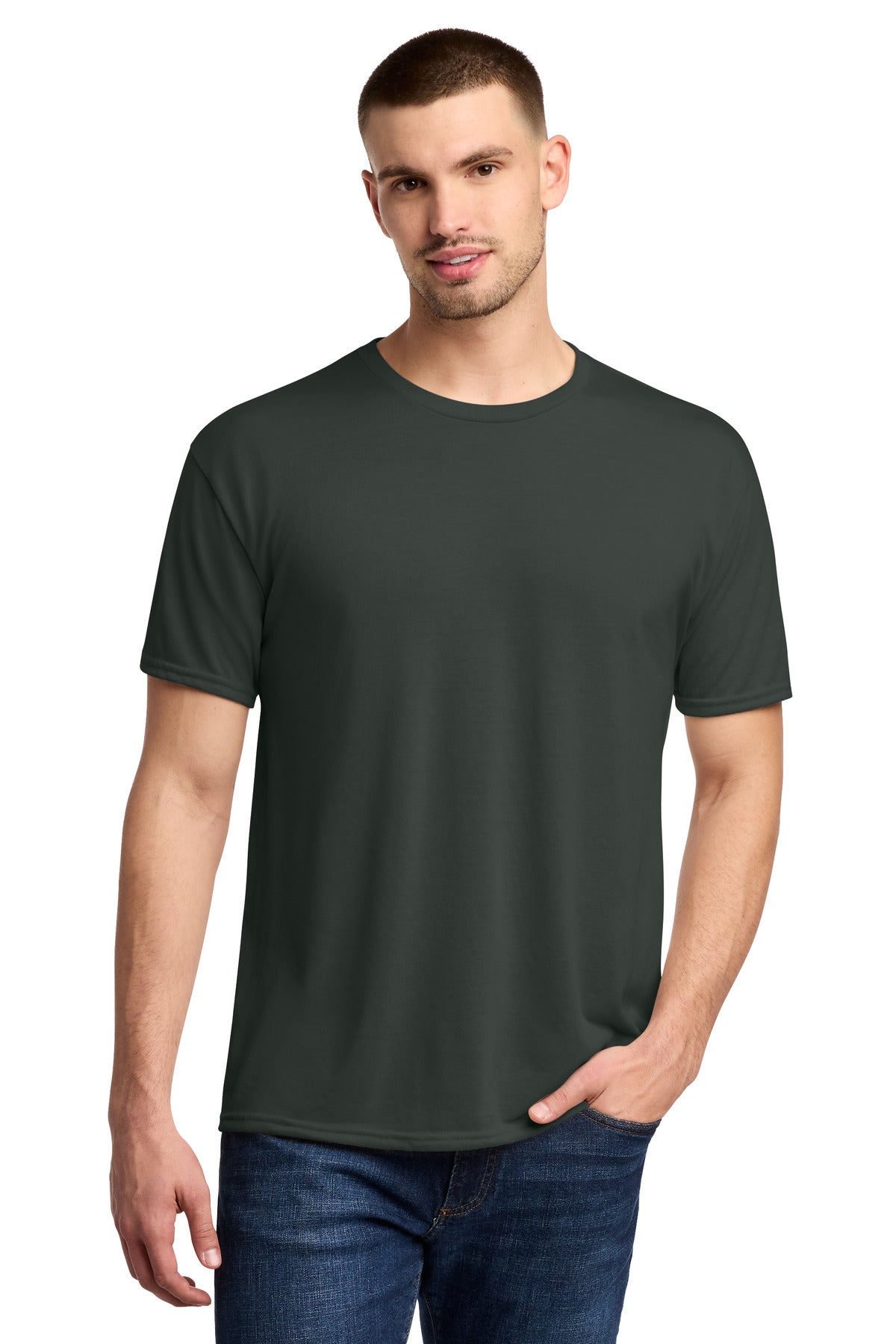 Jerzees Dri-Power 100% Polyester T-Shirt. 21M in Charcoal Grey