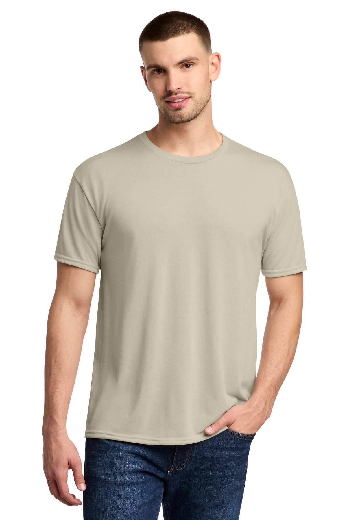 Jerzees Dri-Power 100% Polyester T-Shirt. 21M in Putty