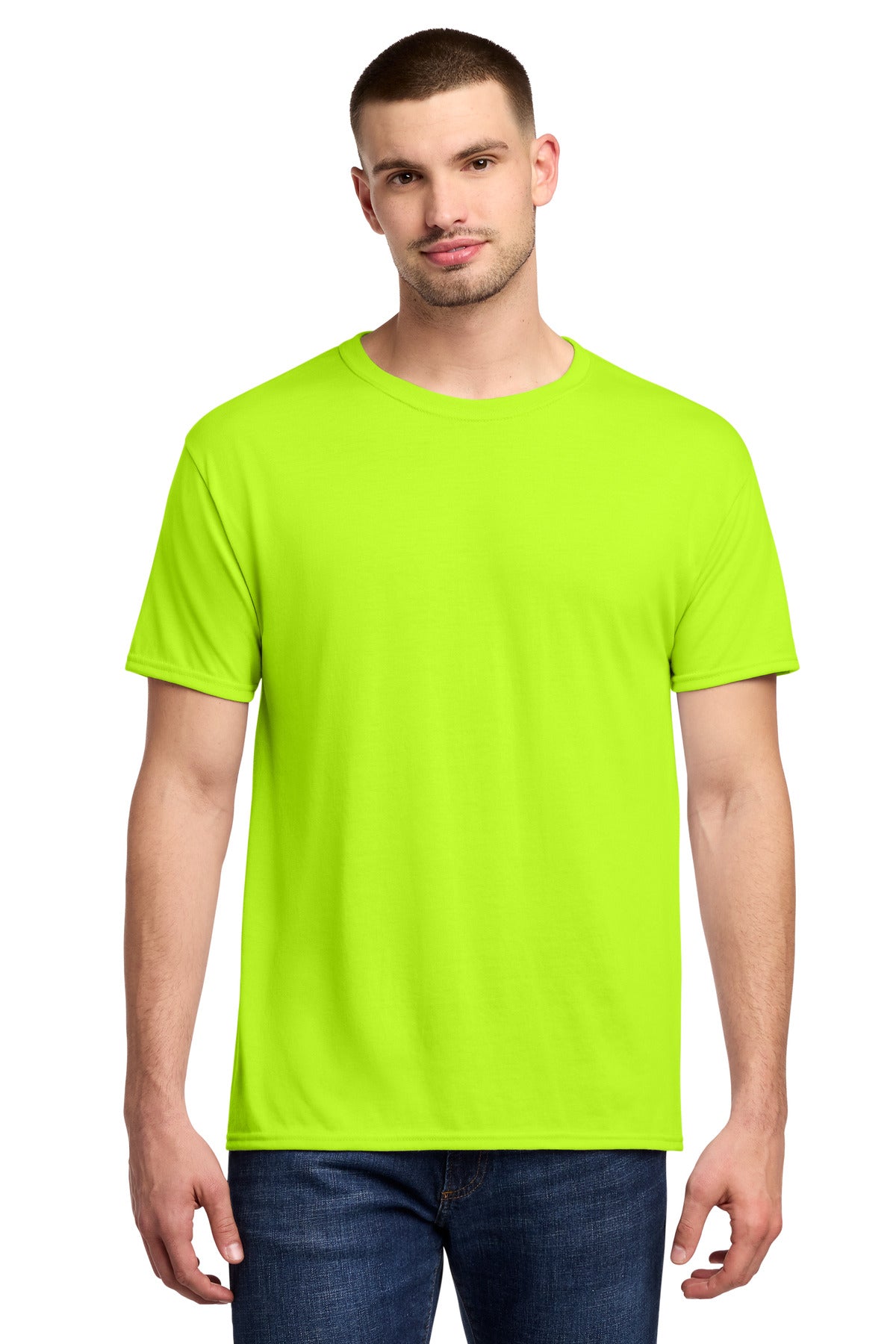 Jerzees Dri-Power 100% Polyester T-Shirt. 21M in Safety Green