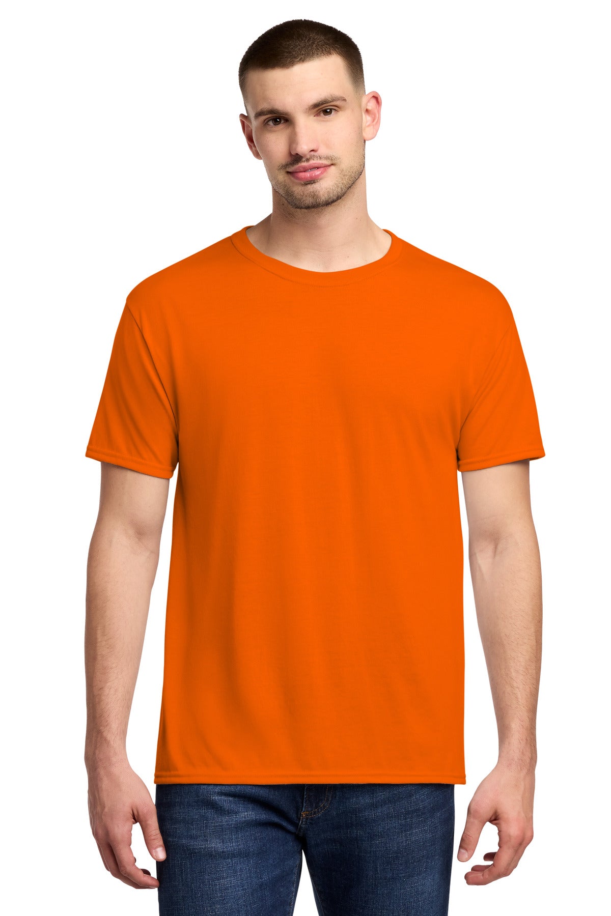 Jerzees Dri-Power 100% Polyester T-Shirt. 21M in Safety Orange