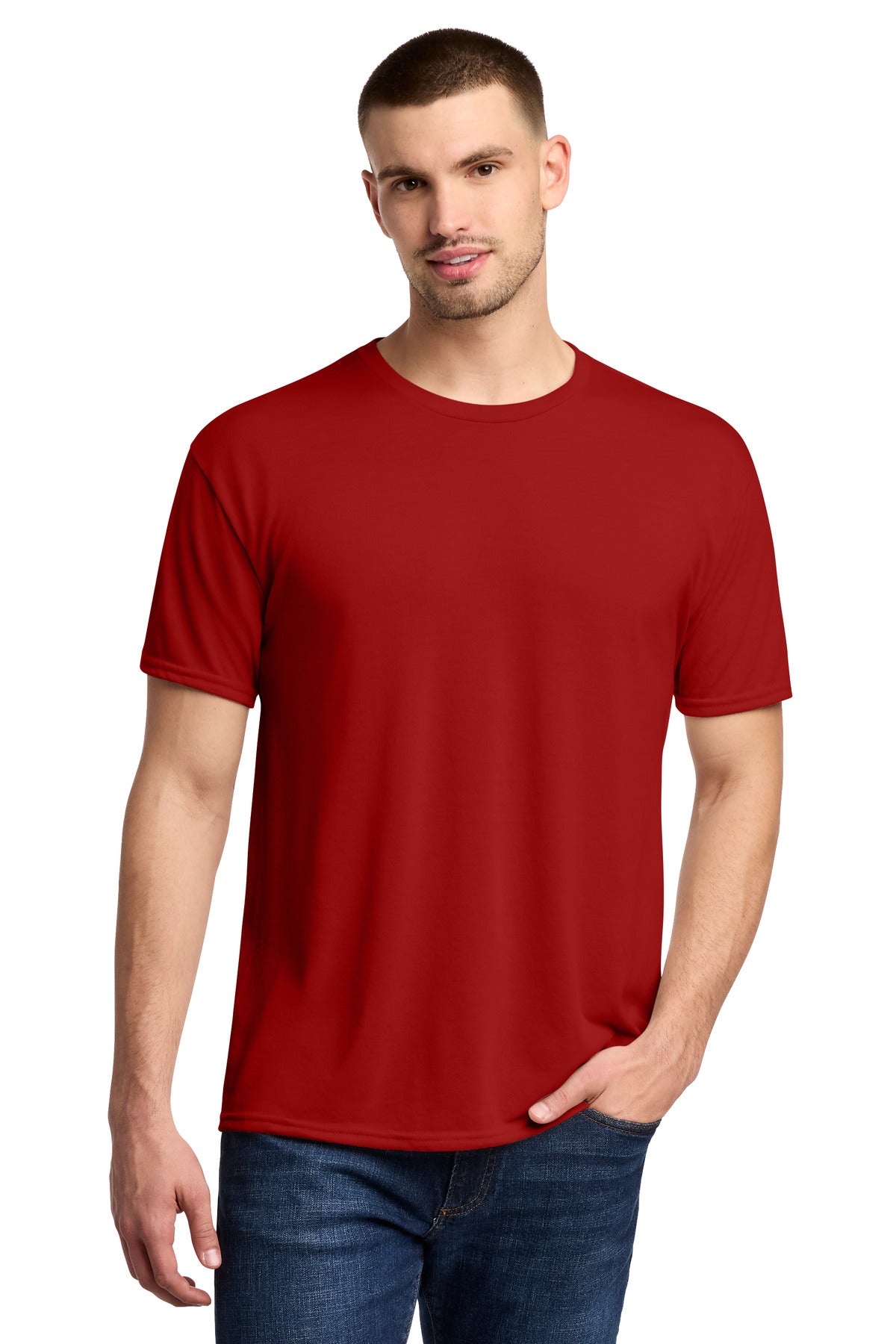 Jerzees Dri-Power 100% Polyester T-Shirt. 21M in True Red