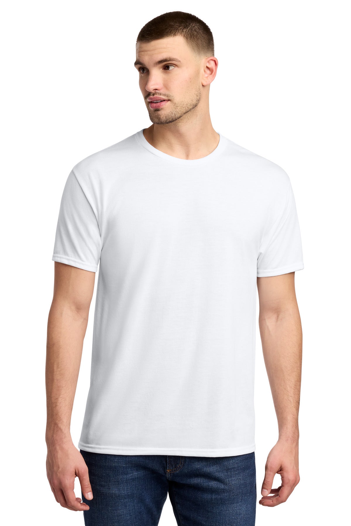 Jerzees Dri-Power 100% Polyester T-Shirt. 21M in White