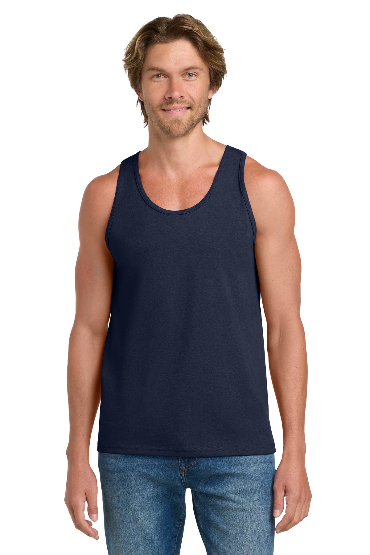 Gildan - Ultra Cotton 100% US Cotton Tank Top.  2200 in Navy