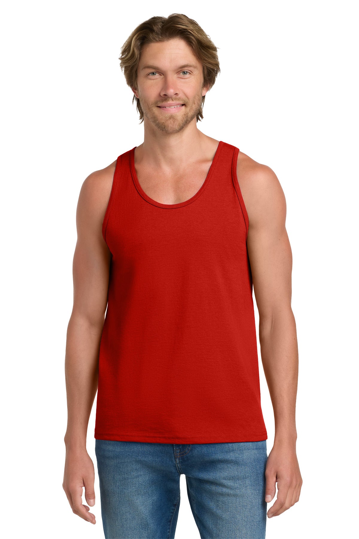 Gildan - Ultra Cotton 100% US Cotton Tank Top.  2200 in Red