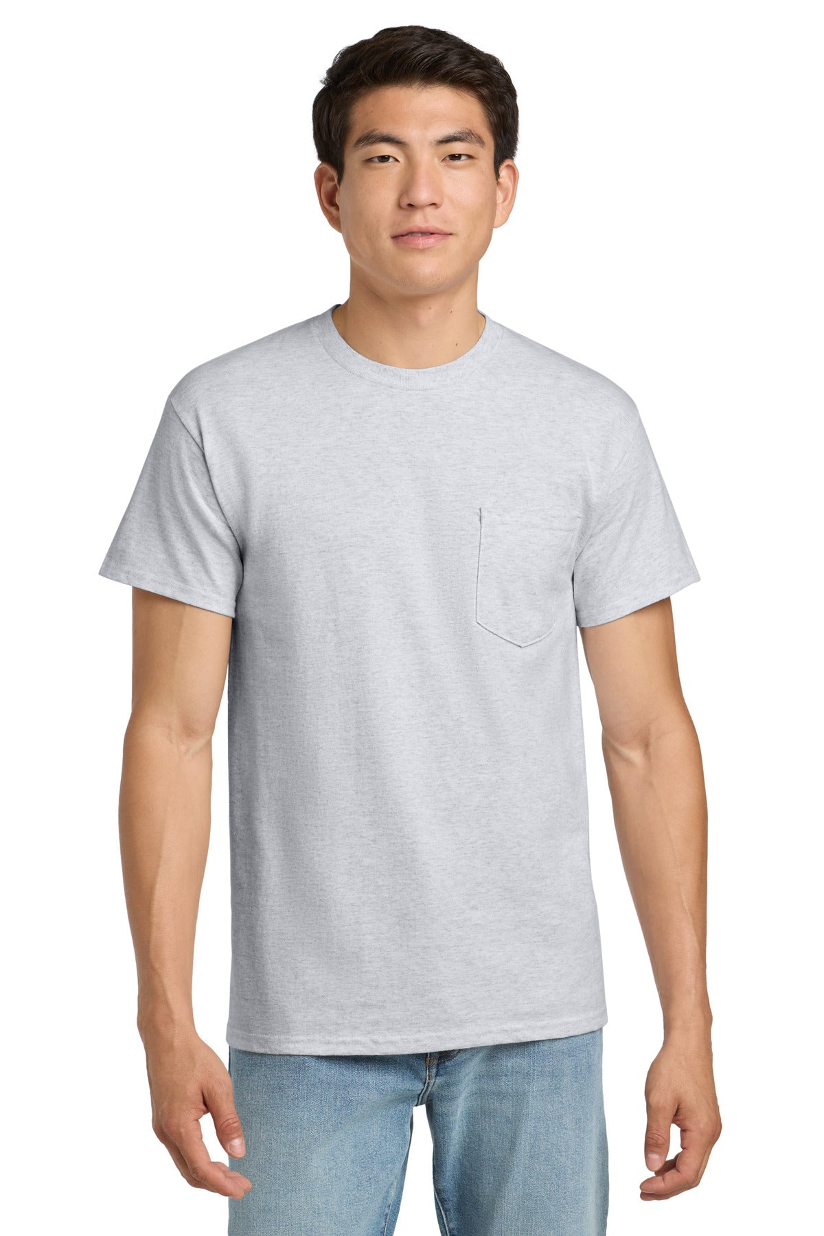 Gildan - Ultra Cotton 100% US Cotton T-Shirt with Pocket.  2300 in Ash