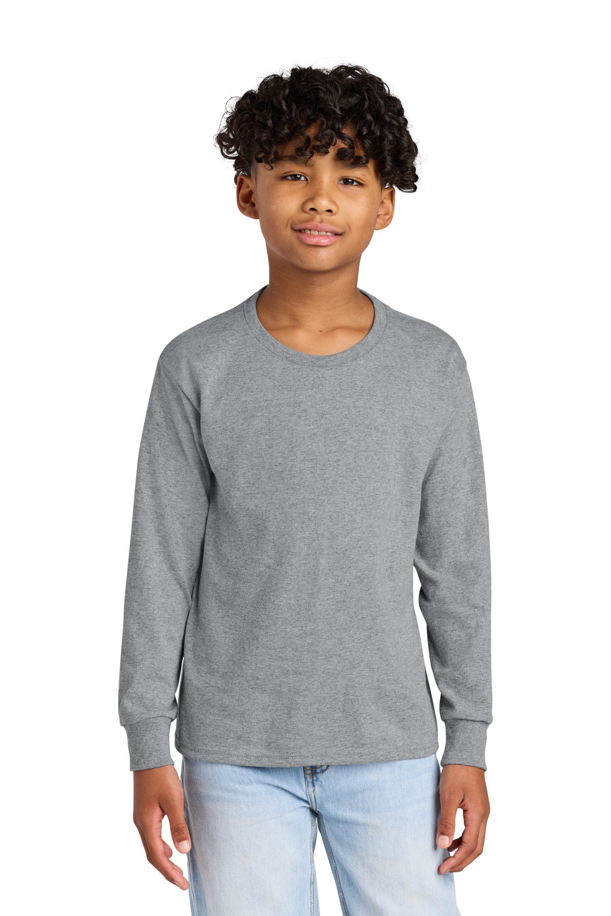 Jerzees Youth Dri-Power 50/50 Cotton/Poly Long Sleeve 29BL in Athletic Heather