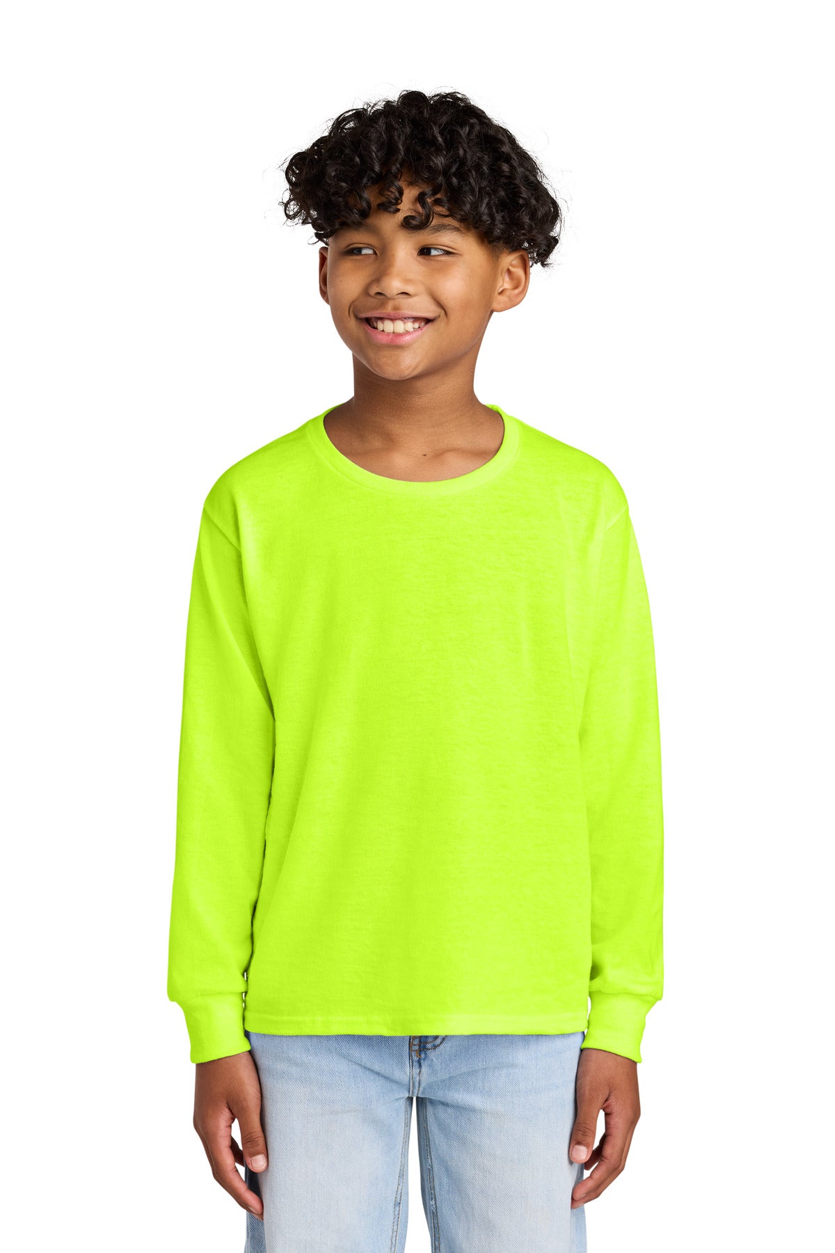 Jerzees Youth Dri-Power 50/50 Cotton/Poly Long Sleeve 29BL in Safety Green