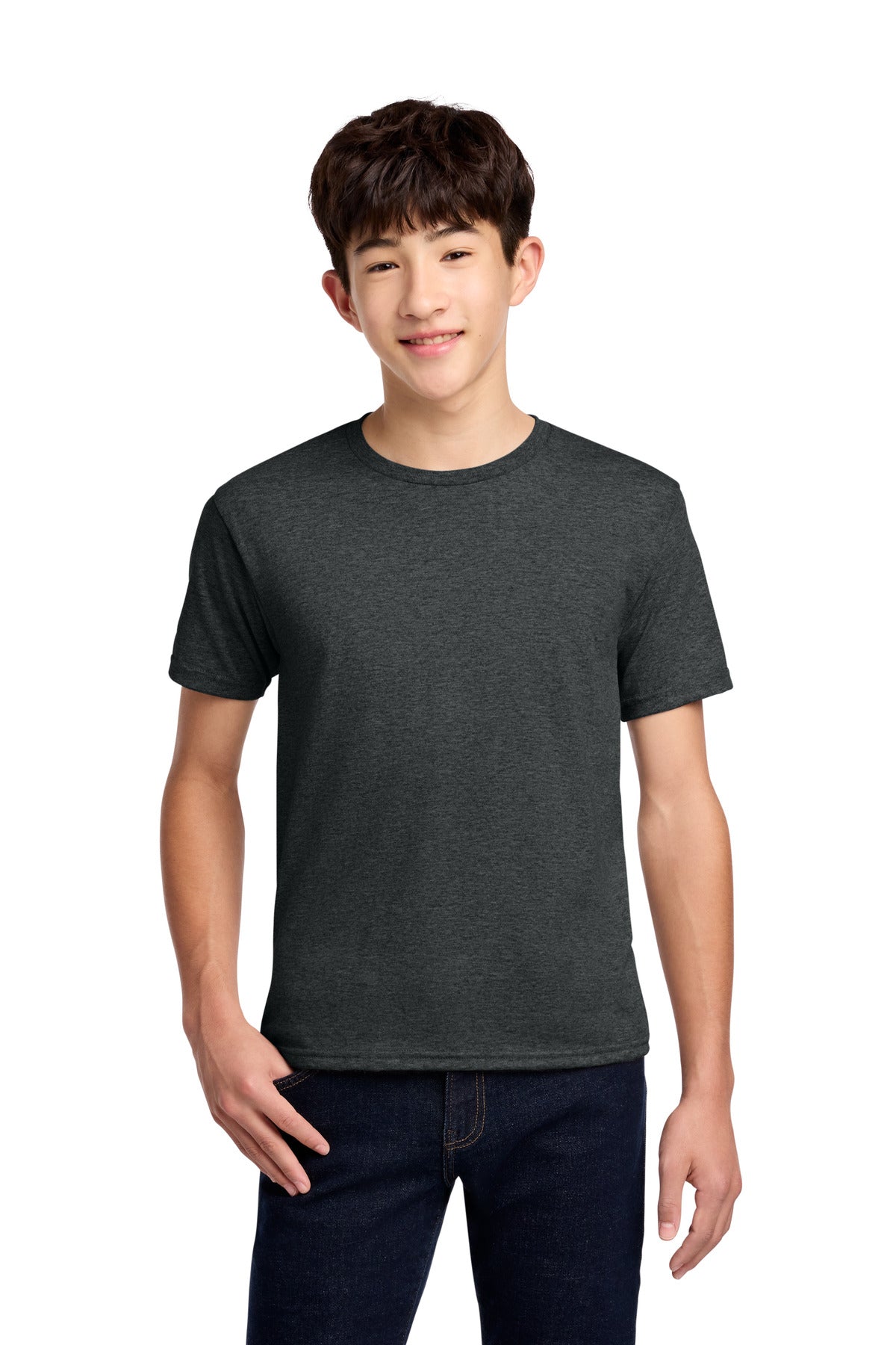 Jerzees - Youth Dri-Power 50/50 Cotton/Poly T-Shirt.  29B in Black Heather