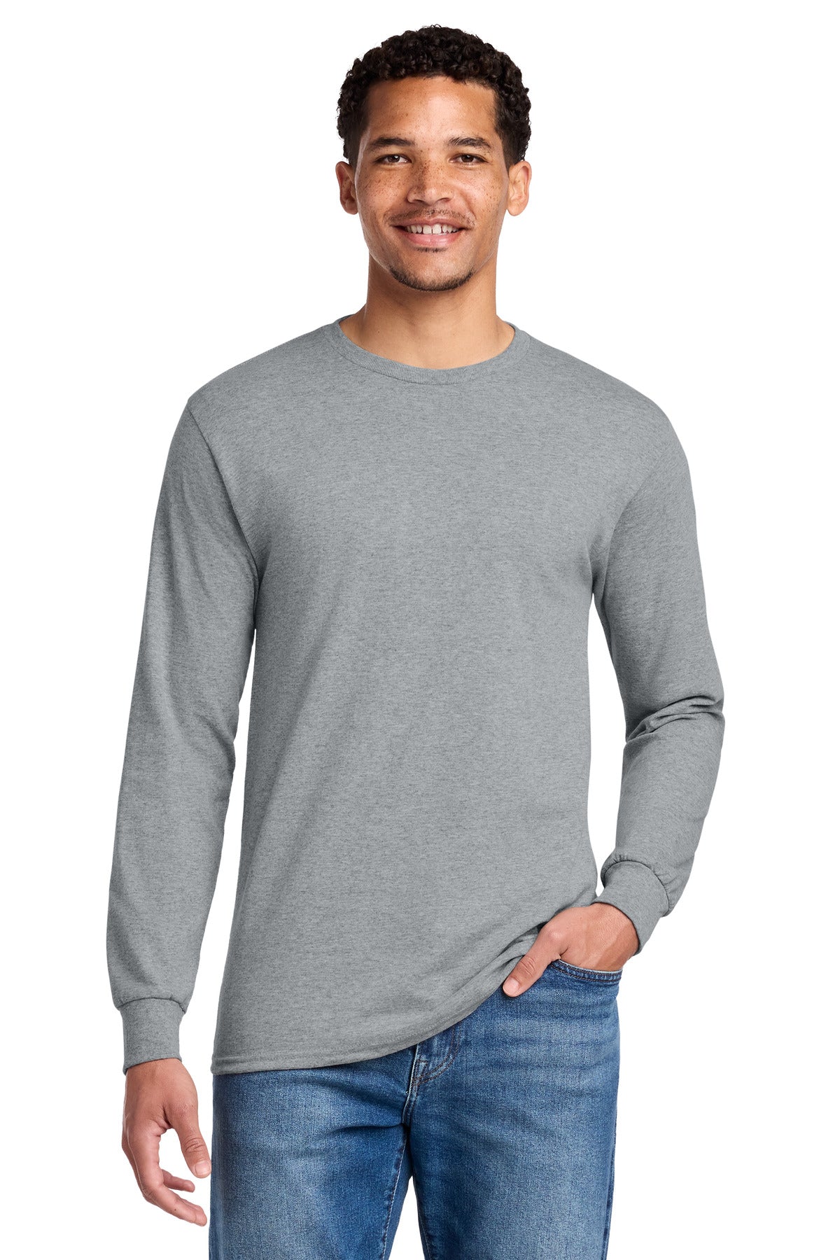 Jerzees - Dri-Power 50/50 Cotton/Poly Long Sleeve T-Shirt.  29LS in Athletic Heather