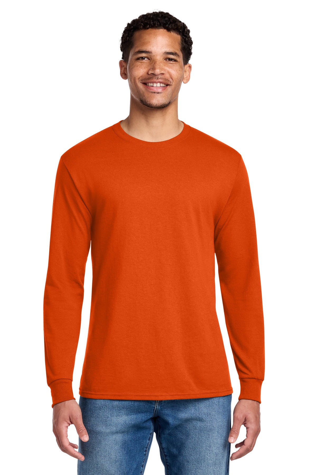 Jerzees - Dri-Power 50/50 Cotton/Poly Long Sleeve T-Shirt.  29LS in Burnt Orange