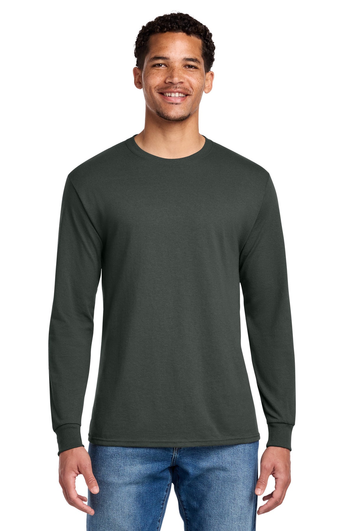 Jerzees - Dri-Power 50/50 Cotton/Poly Long Sleeve T-Shirt.  29LS in Charcoal Grey