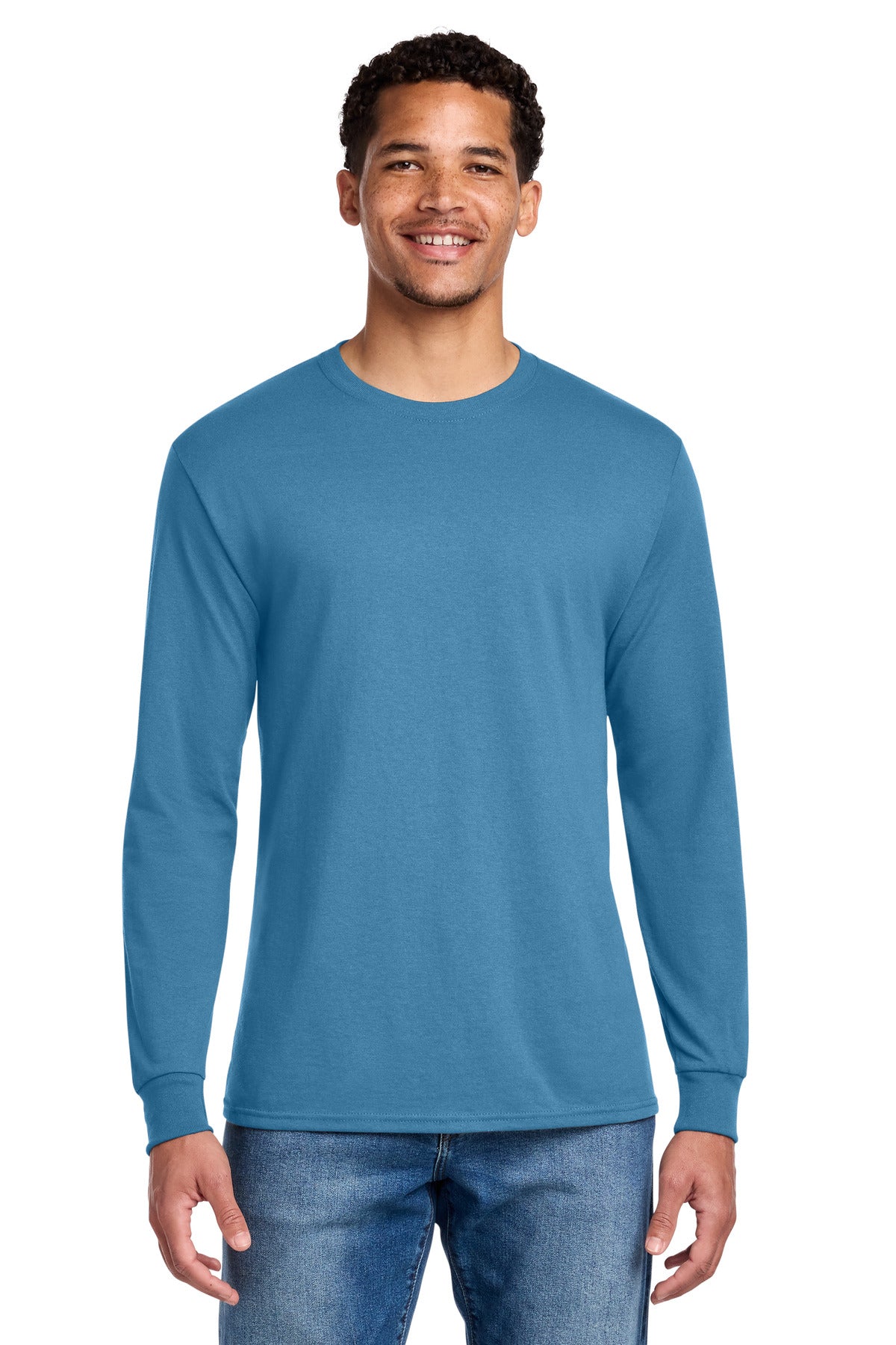 Jerzees - Dri-Power 50/50 Cotton/Poly Long Sleeve T-Shirt.  29LS in Columbia Blue