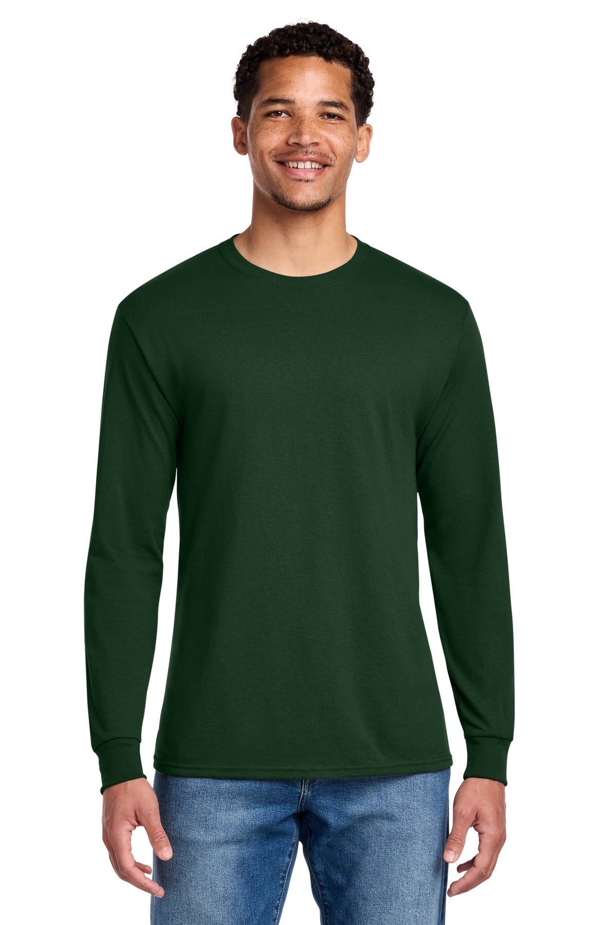 Jerzees - Dri-Power 50/50 Cotton/Poly Long Sleeve T-Shirt.  29LS in Forest Green