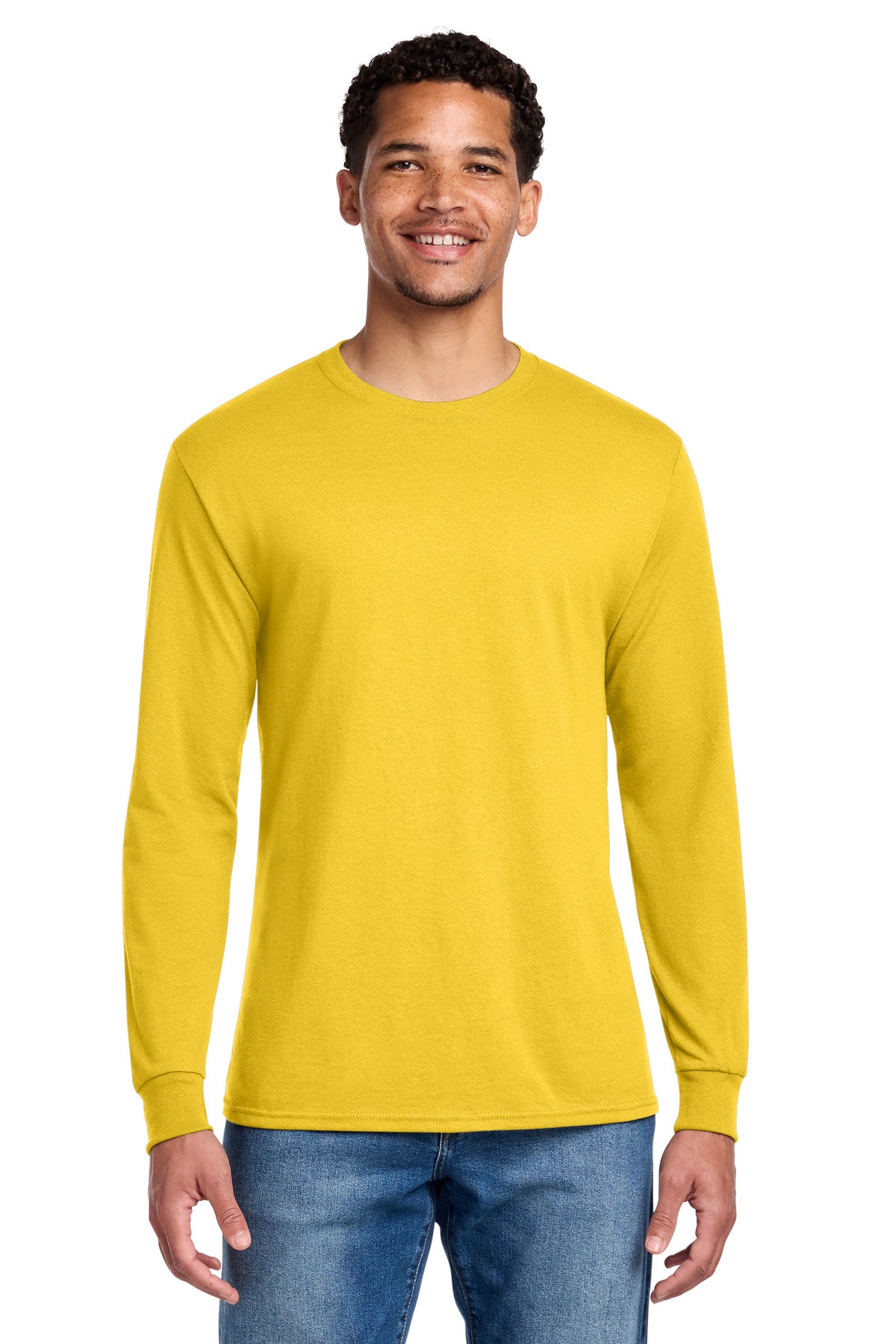 Jerzees - Dri-Power 50/50 Cotton/Poly Long Sleeve T-Shirt.  29LS in Island Yellow