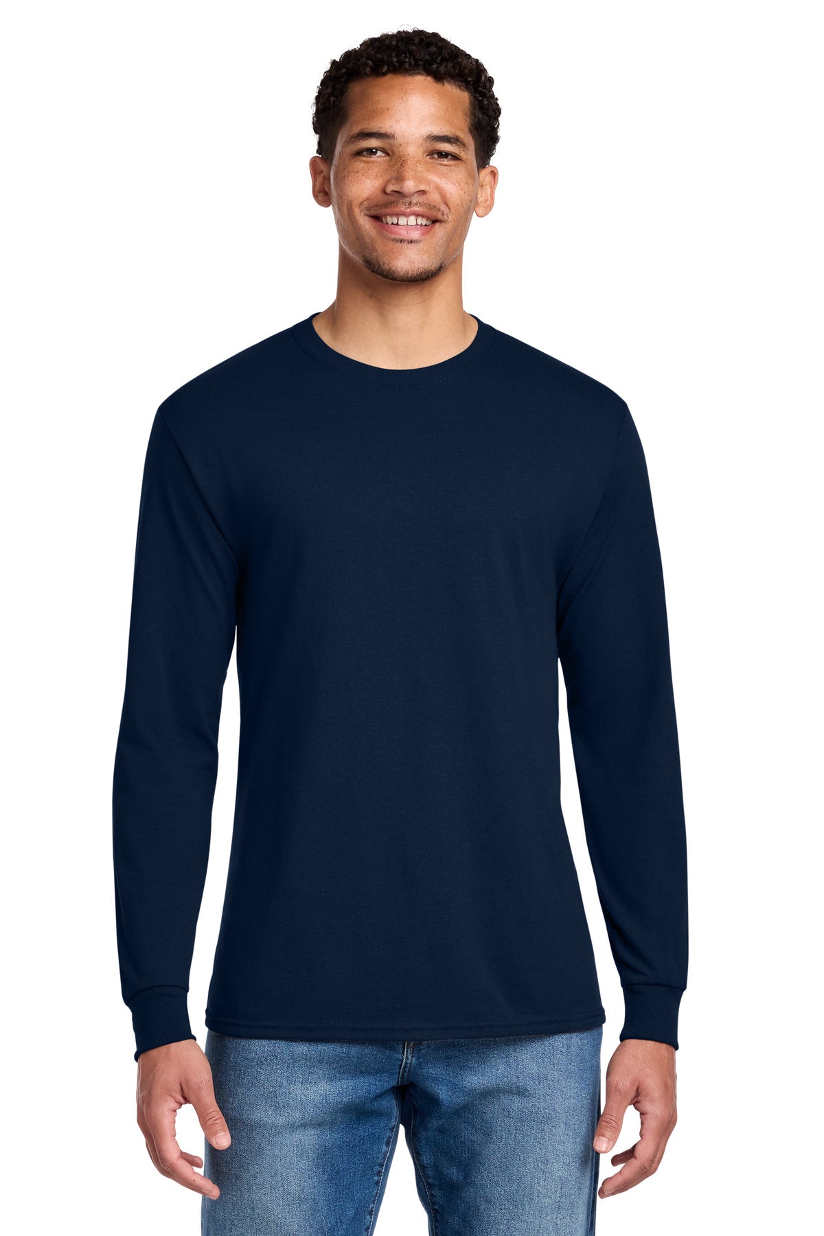 Jerzees - Dri-Power 50/50 Cotton/Poly Long Sleeve T-Shirt.  29LS in J. Navy