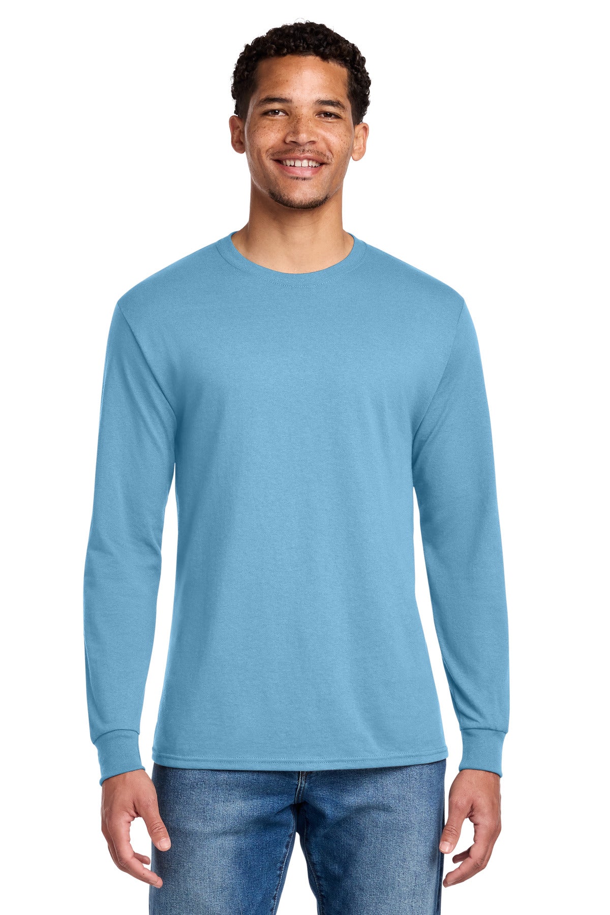 Jerzees - Dri-Power 50/50 Cotton/Poly Long Sleeve T-Shirt.  29LS in Light Blue