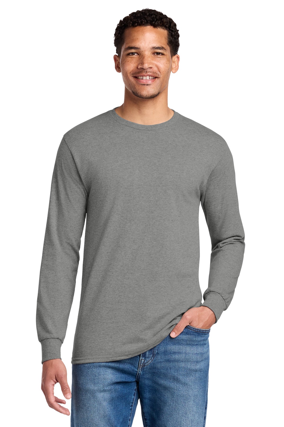 Jerzees - Dri-Power 50/50 Cotton/Poly Long Sleeve T-Shirt.  29LS in Oxford
