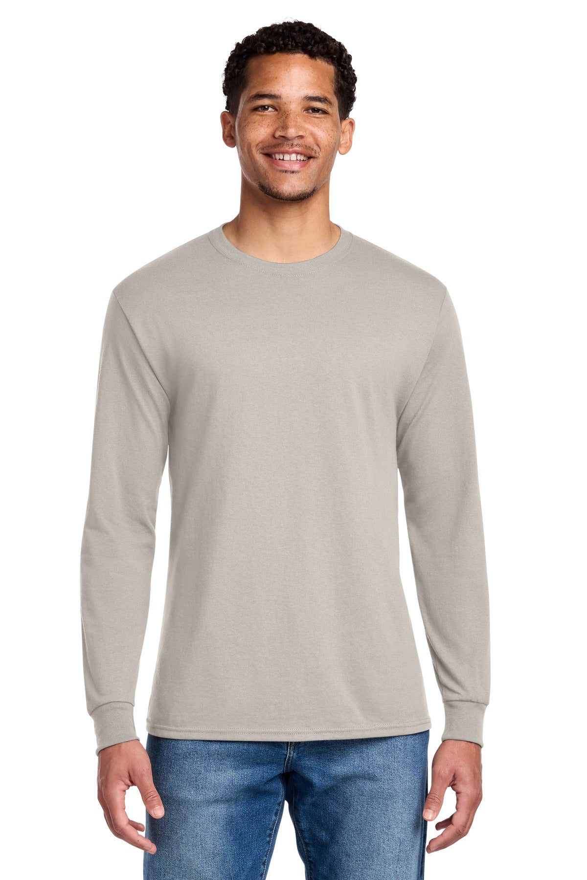 Jerzees - Dri-Power 50/50 Cotton/Poly Long Sleeve T-Shirt.  29LS in Sandstone