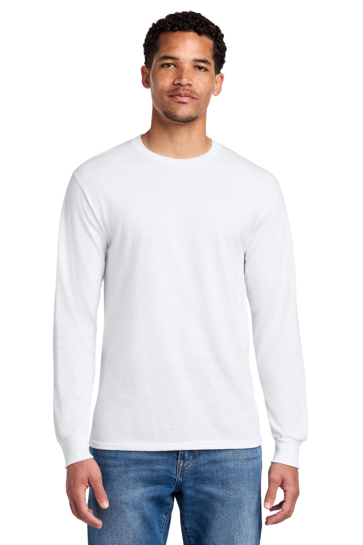 Jerzees - Dri-Power 50/50 Cotton/Poly Long Sleeve T-Shirt.  29LS in White
