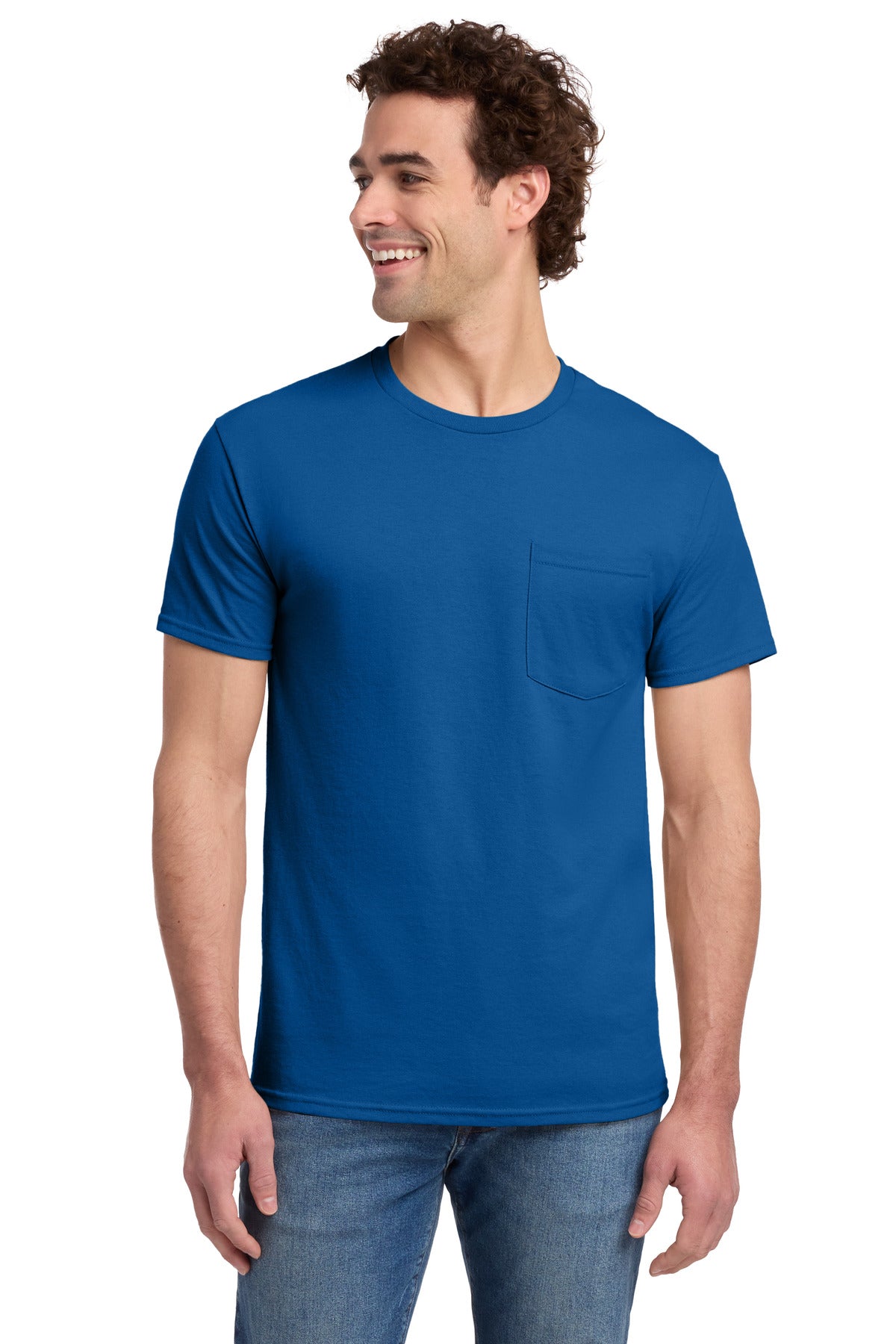 Jerzees -  Dri-Power 50/50 Cotton/Poly Pocket T-Shirt.  29MP in Royal