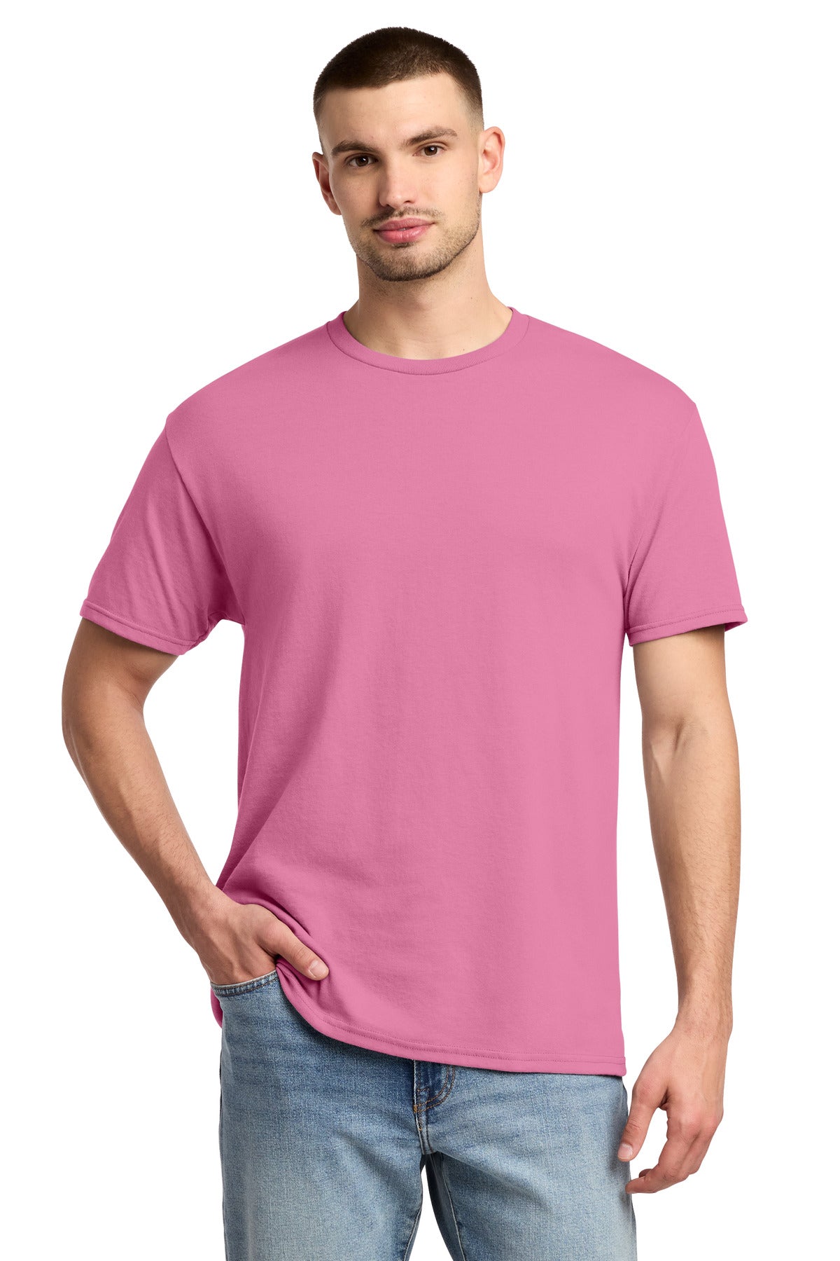 Jerzees -  Dri-Power 50/50 Cotton/Poly T-Shirt.  29M in Azalea