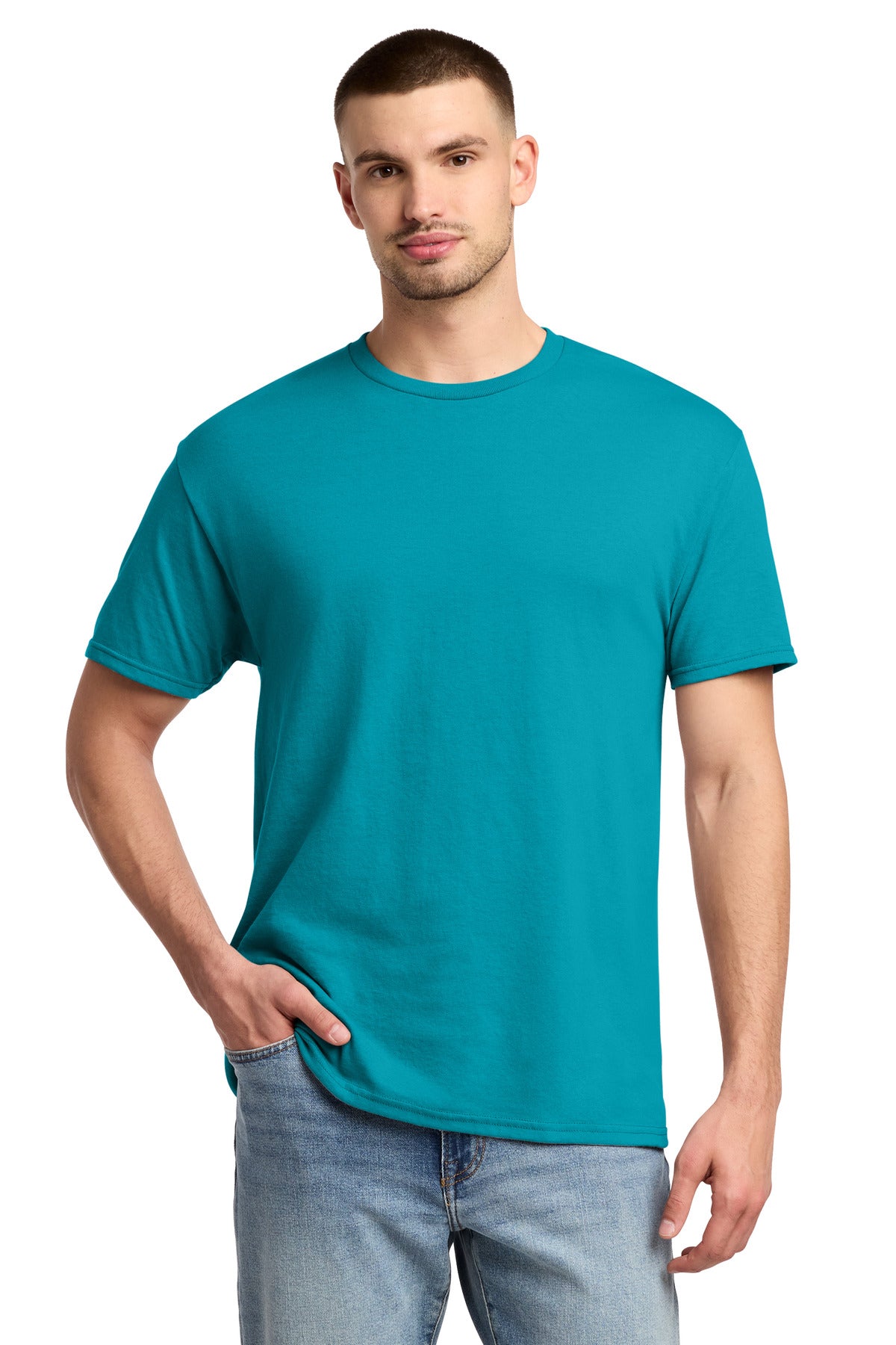 Jerzees -  Dri-Power 50/50 Cotton/Poly T-Shirt.  29M in California Blue