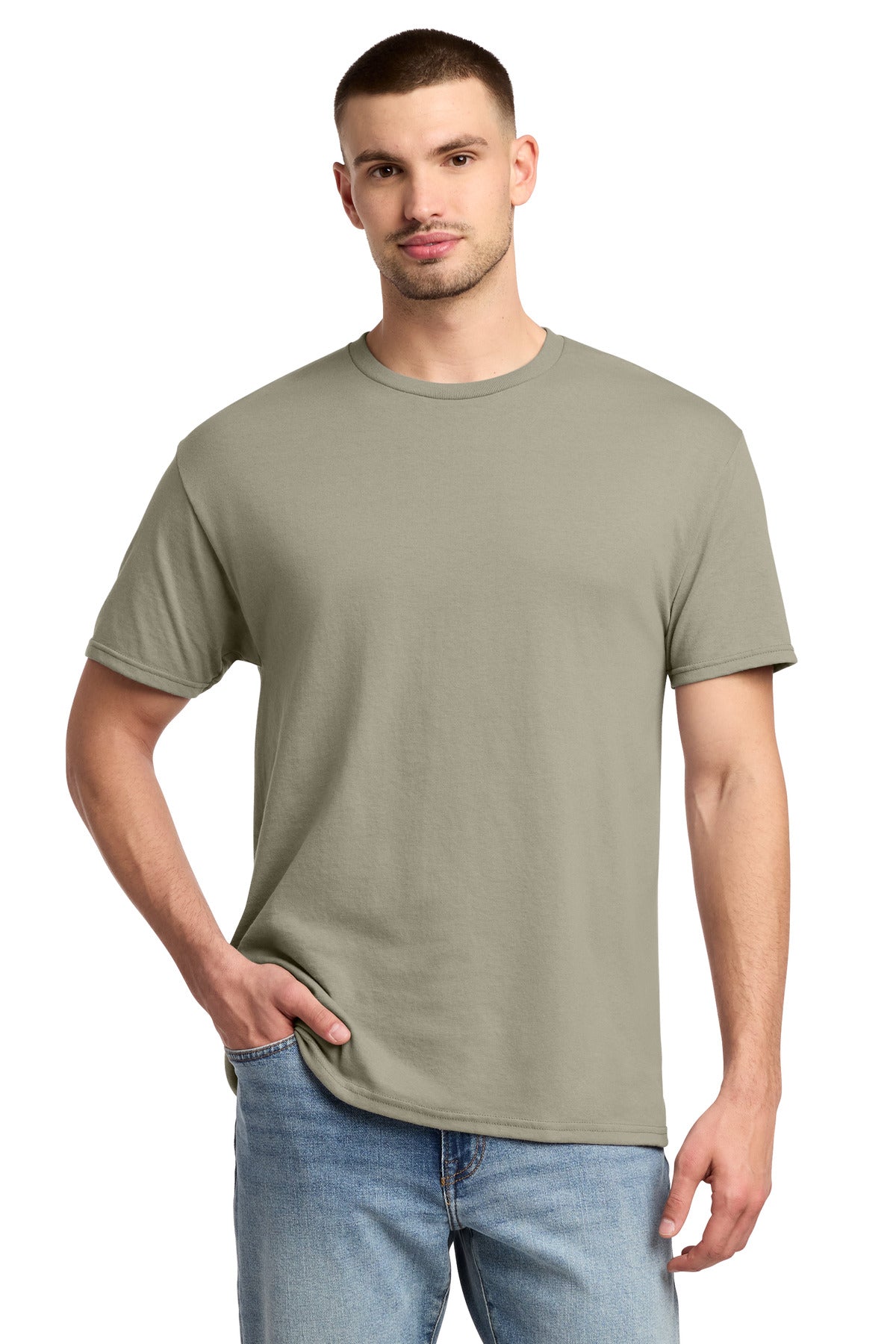 Jerzees -  Dri-Power 50/50 Cotton/Poly T-Shirt.  29M in Clay