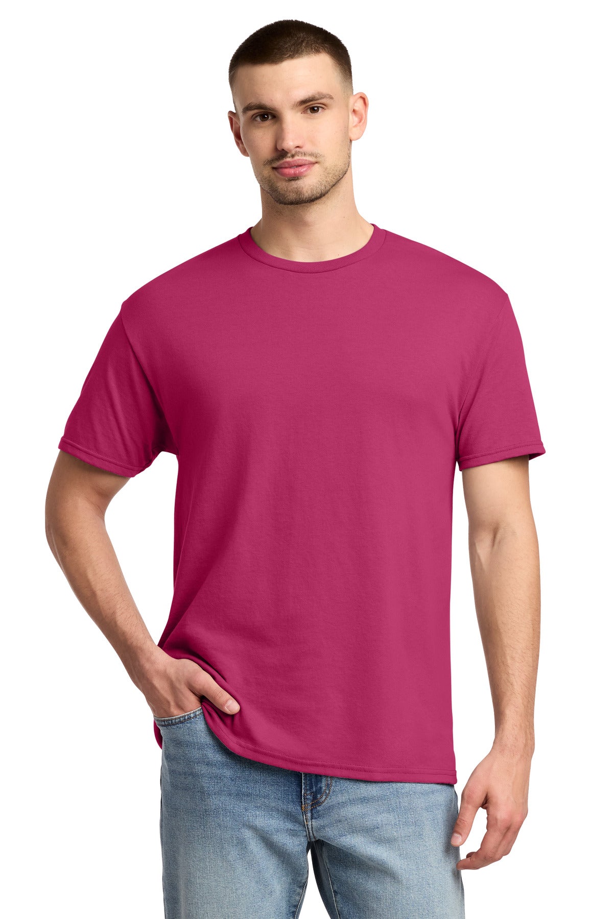 Jerzees -  Dri-Power 50/50 Cotton/Poly T-Shirt.  29M in Cyber Pink