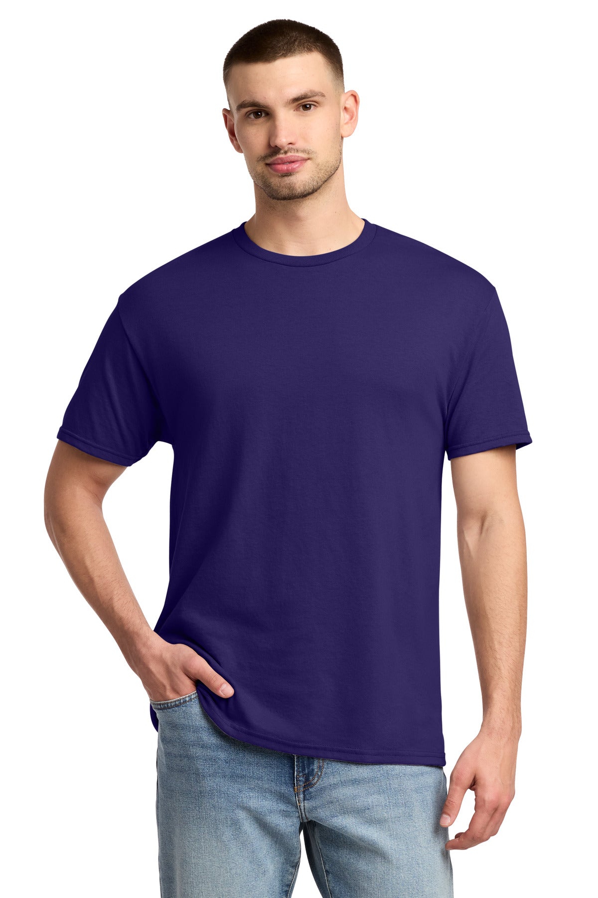Jerzees -  Dri-Power 50/50 Cotton/Poly T-Shirt.  29M in Deep Purple