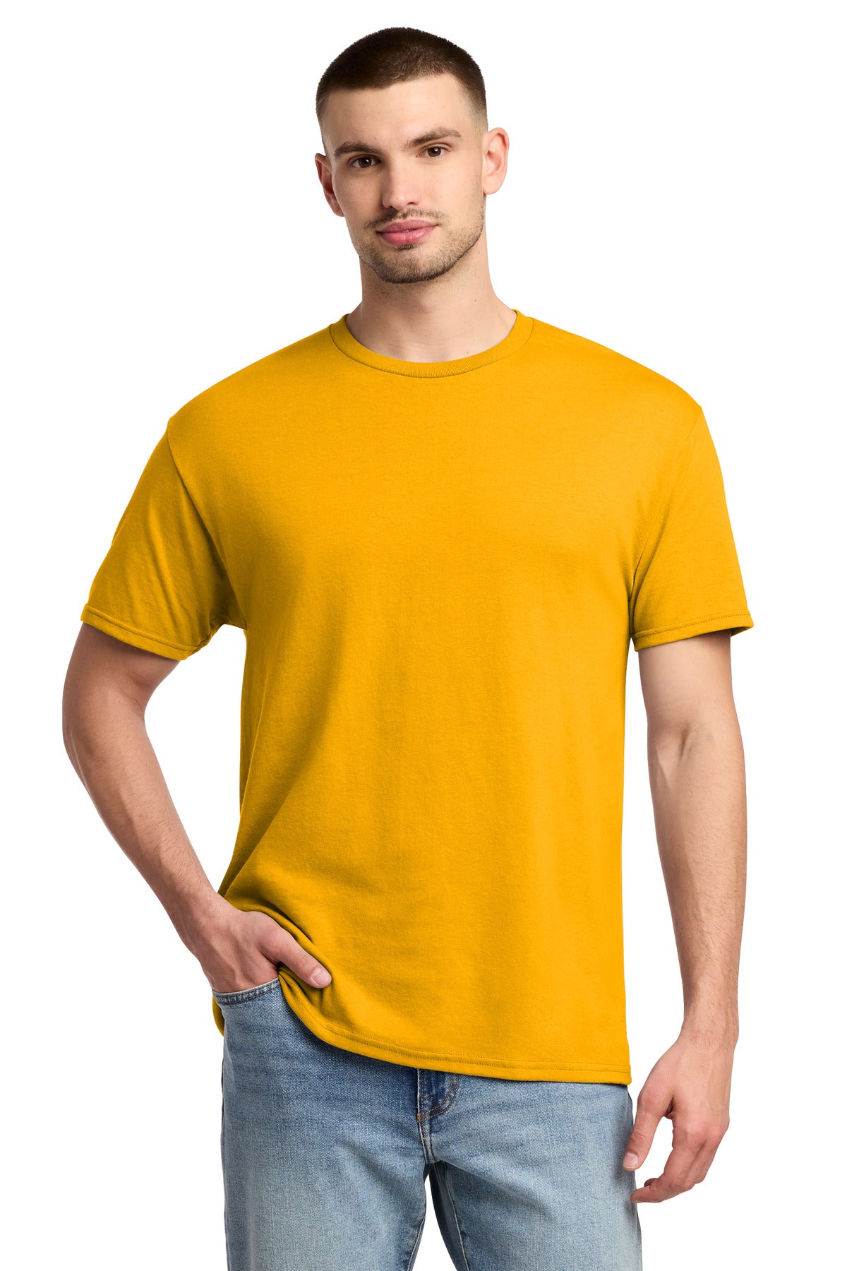 Jerzees -  Dri-Power 50/50 Cotton/Poly T-Shirt.  29M in Gold