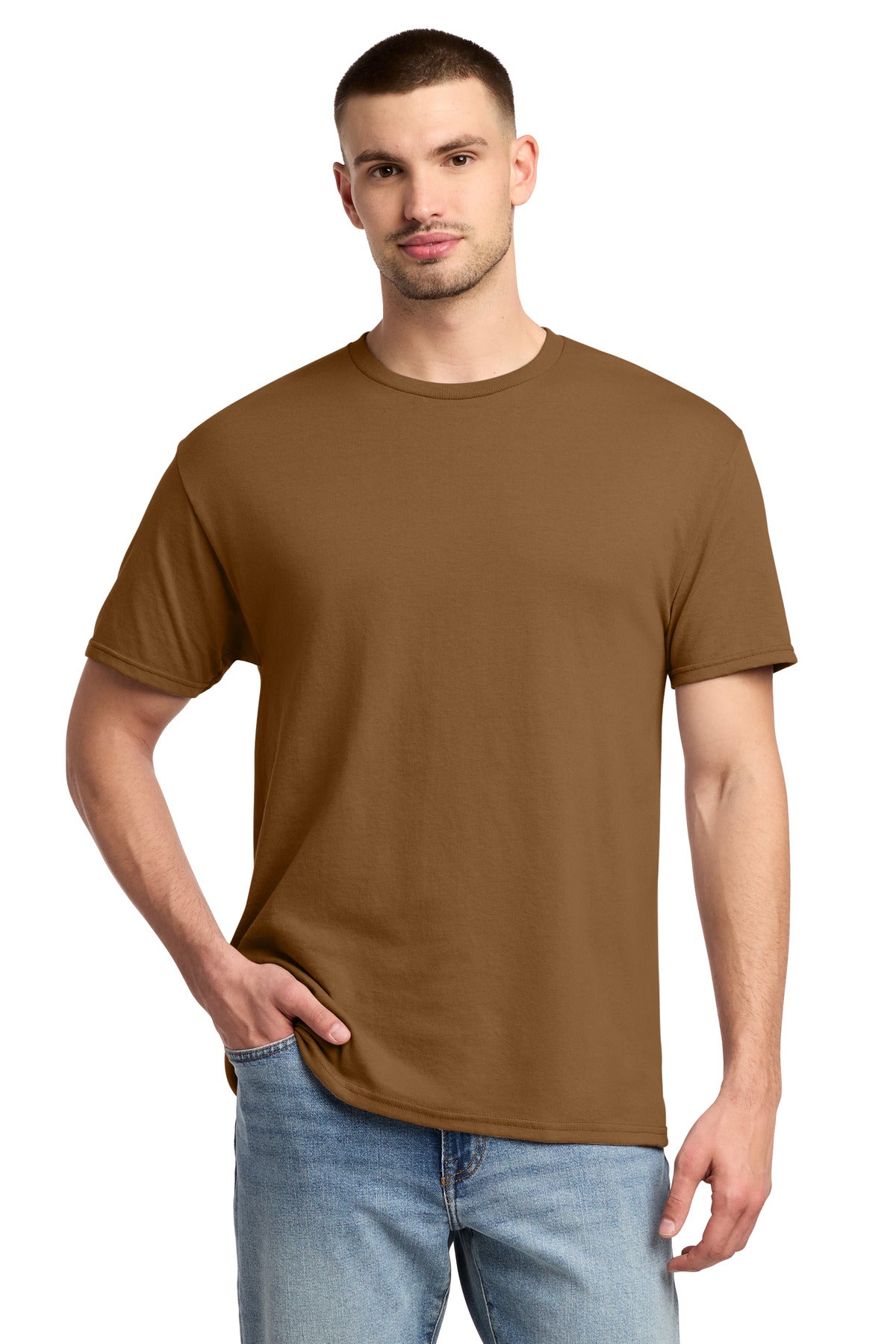 Jerzees -  Dri-Power 50/50 Cotton/Poly T-Shirt.  29M in Golden Pecan