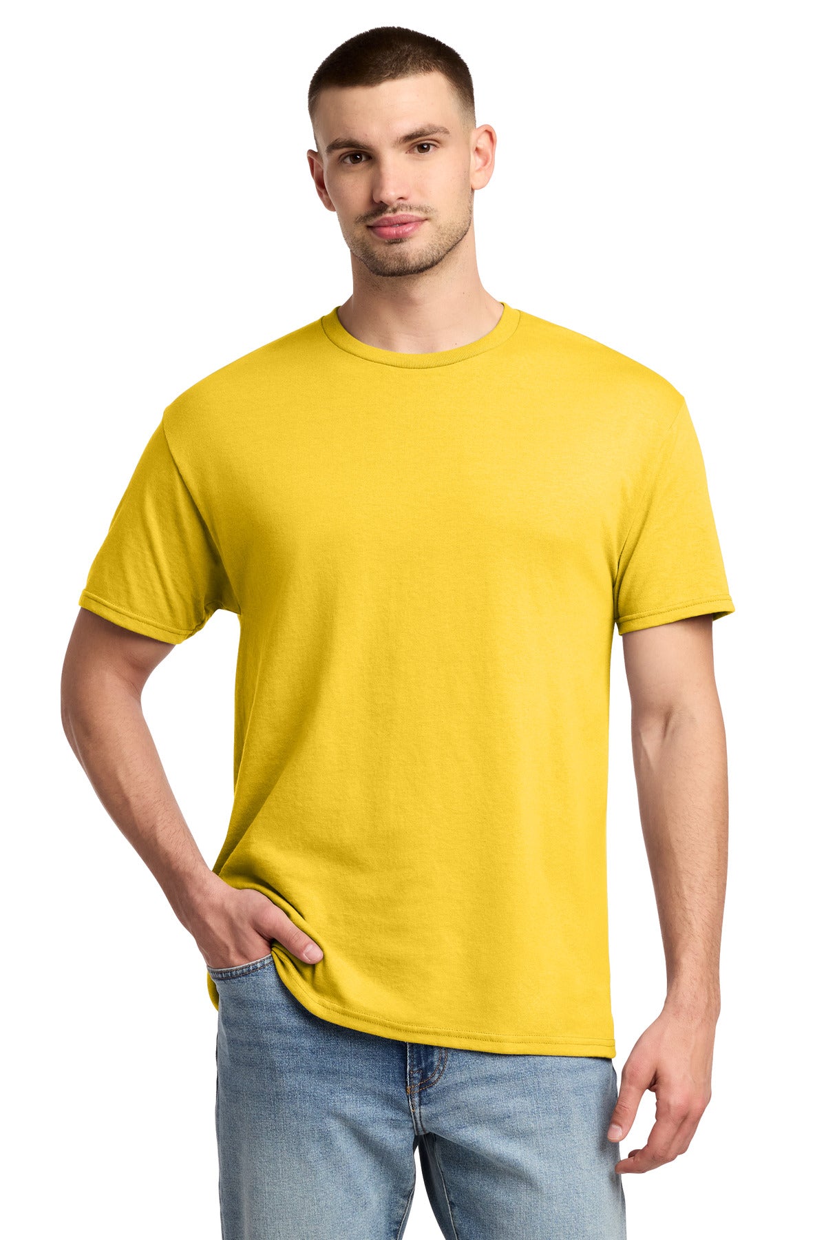 Jerzees -  Dri-Power 50/50 Cotton/Poly T-Shirt.  29M in Island Yellow