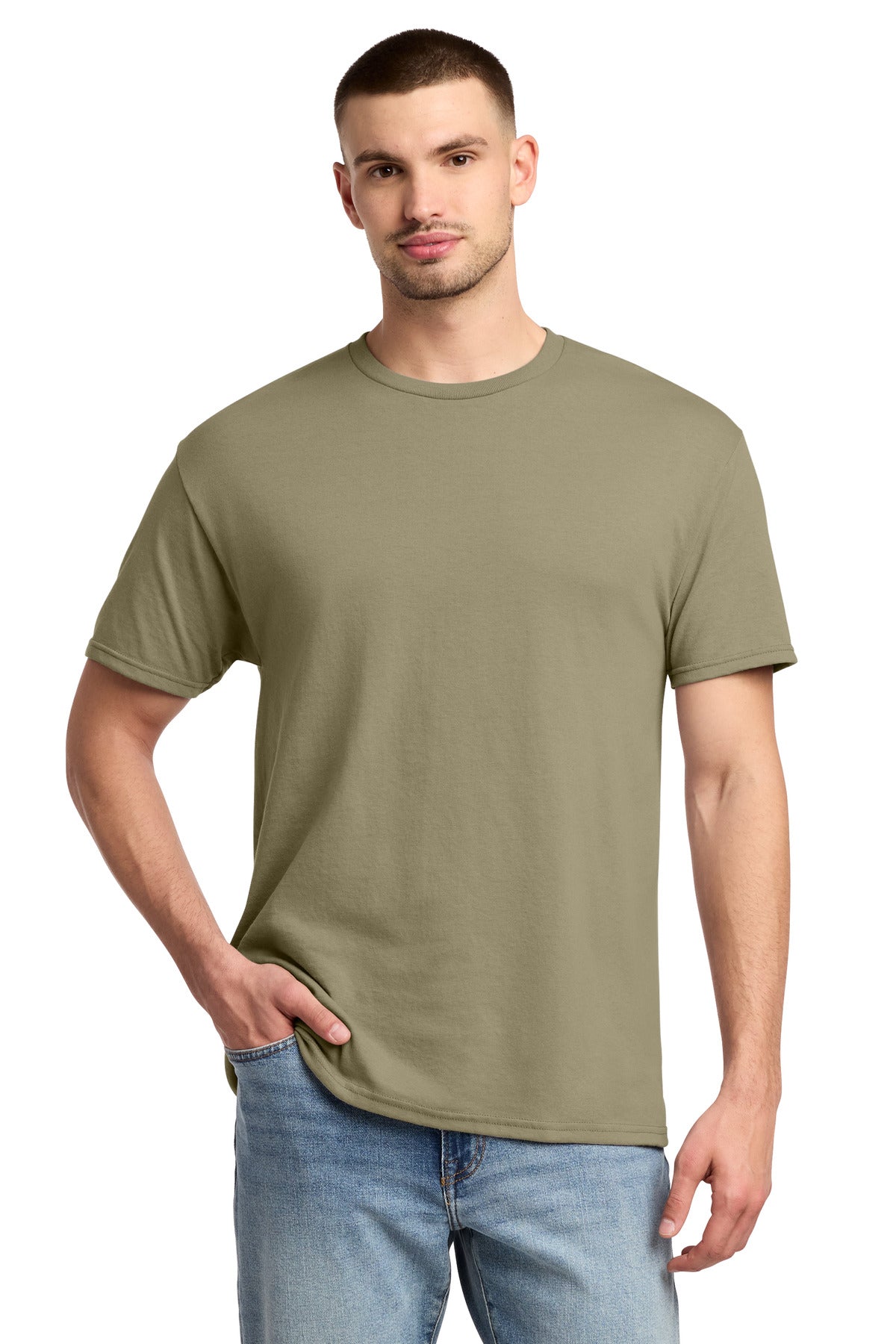 Jerzees -  Dri-Power 50/50 Cotton/Poly T-Shirt.  29M in Khaki