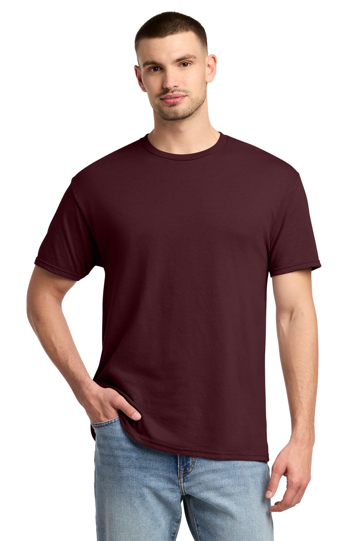 Jerzees -  Dri-Power 50/50 Cotton/Poly T-Shirt.  29M in Maroon